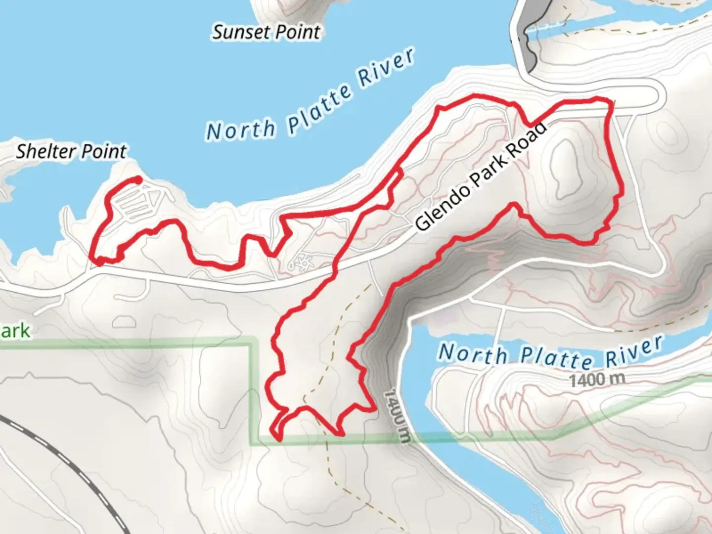 An image depicting the trail Two Moon Loop - Buffalo Run - Whiskey Trail and its surrounding area.