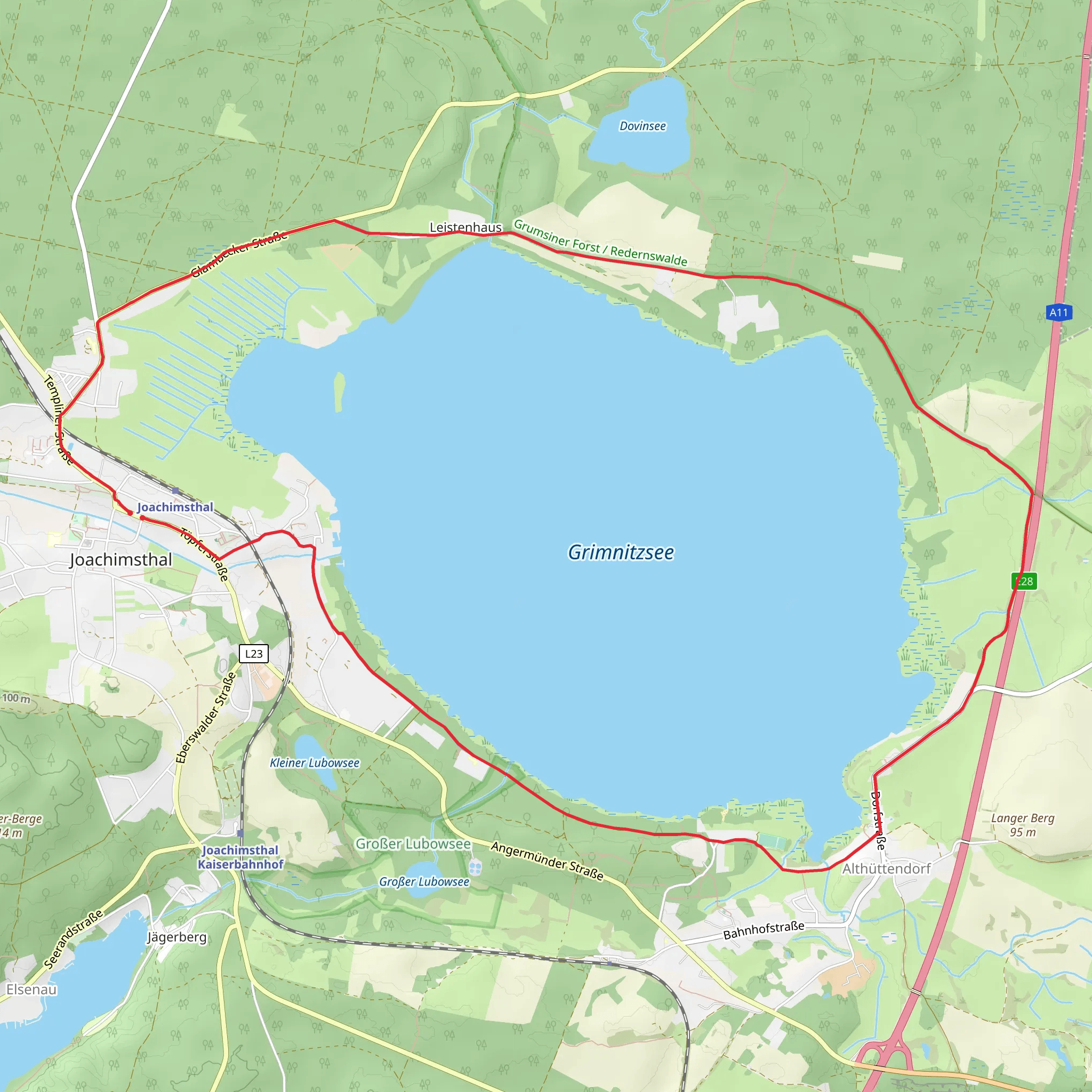 Rundweg Grimnitzsee mobile static map