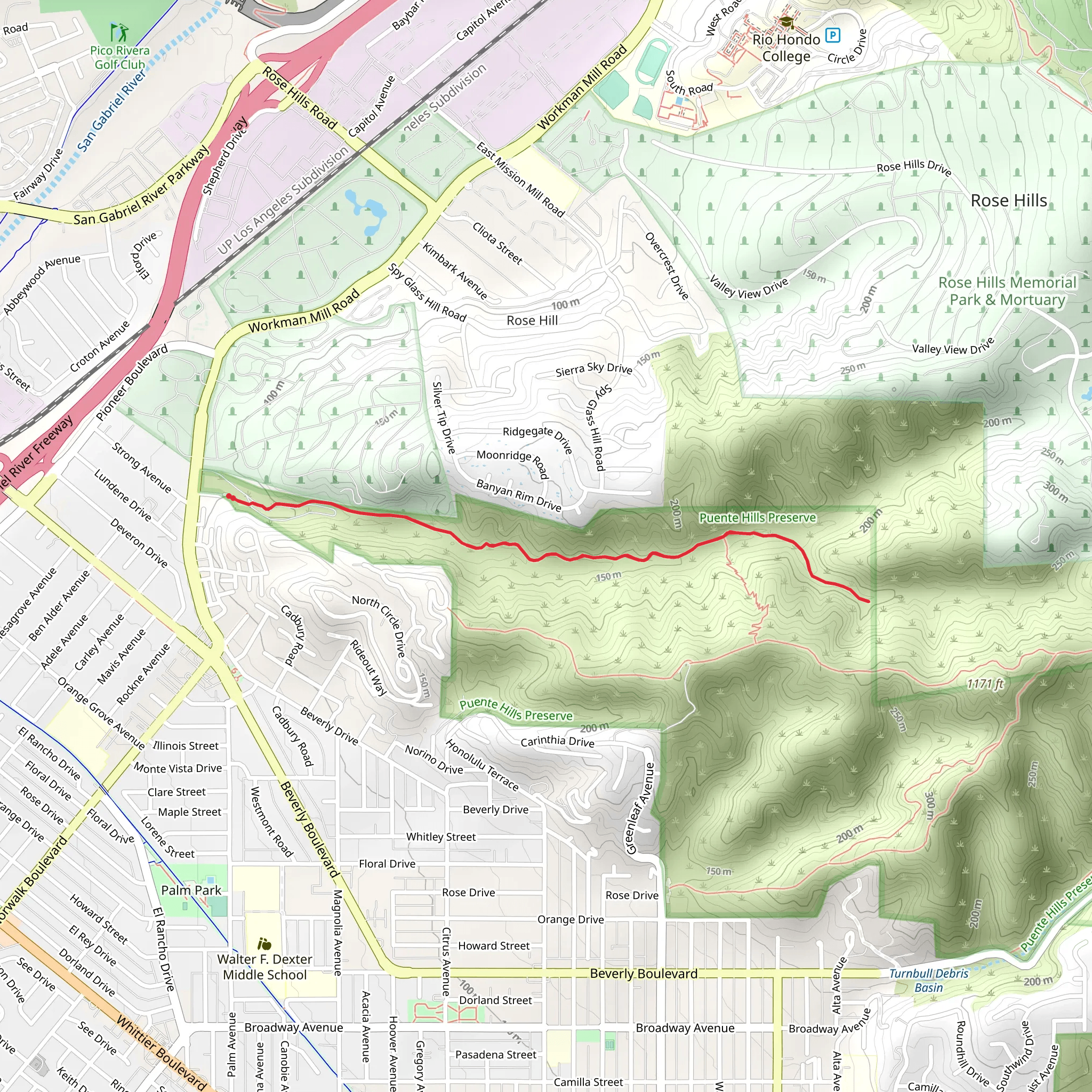 Sycamore Canyon Trail mobile static map
