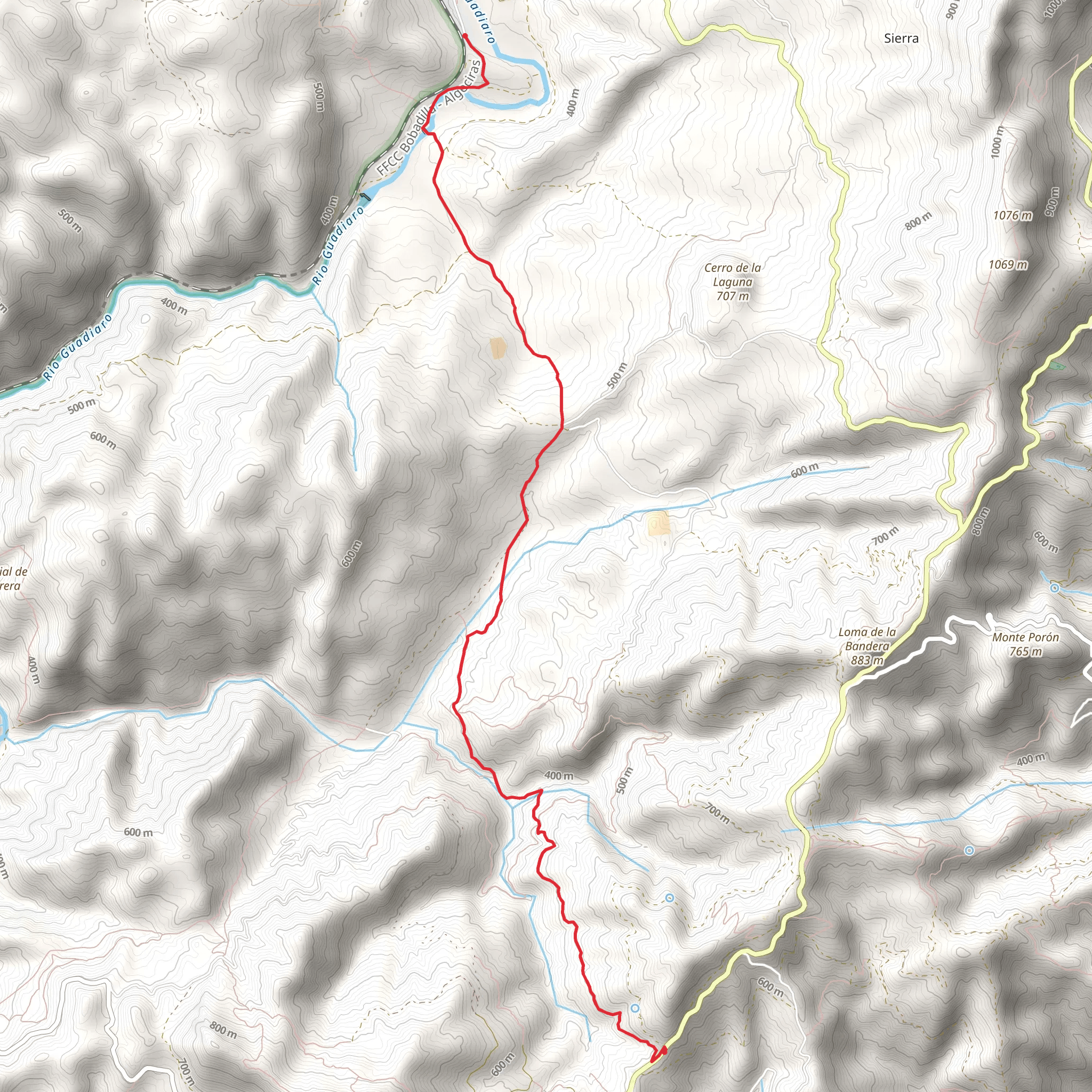 From Gaucín to Cortes de la Frontera Station - Low Genal PR A 244 mobile static map