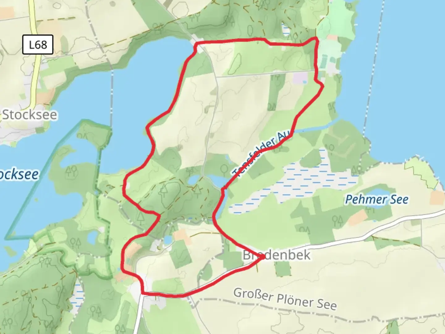 An image depicting the trail Rundweg Gut Nehmten and its surrounding area.