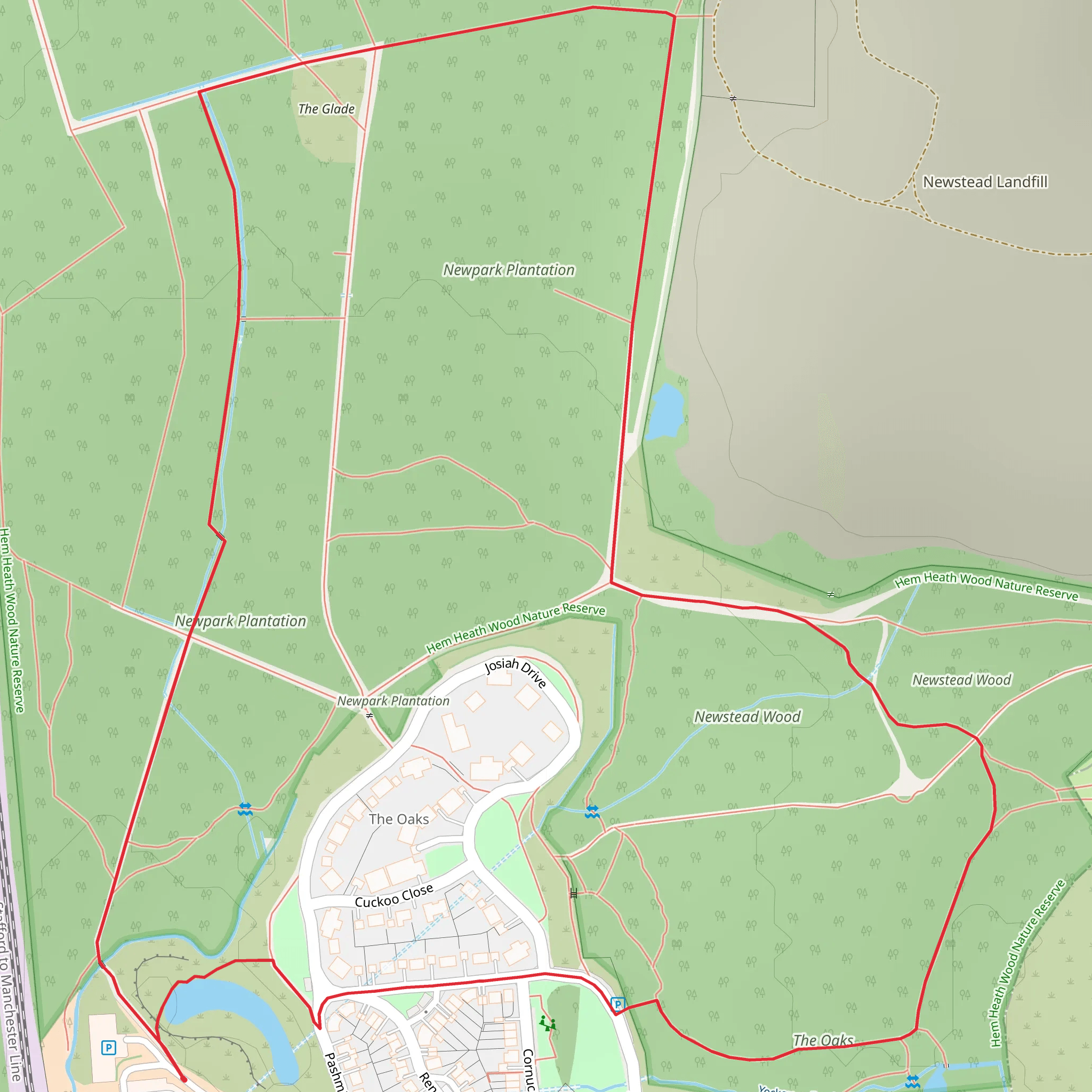 Newpark Plantation Loop mobile static map
