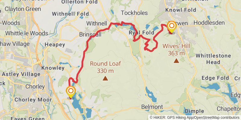 Bolton to Clough Bottom Reservoir via Pennine Bridleway stage 2 Map