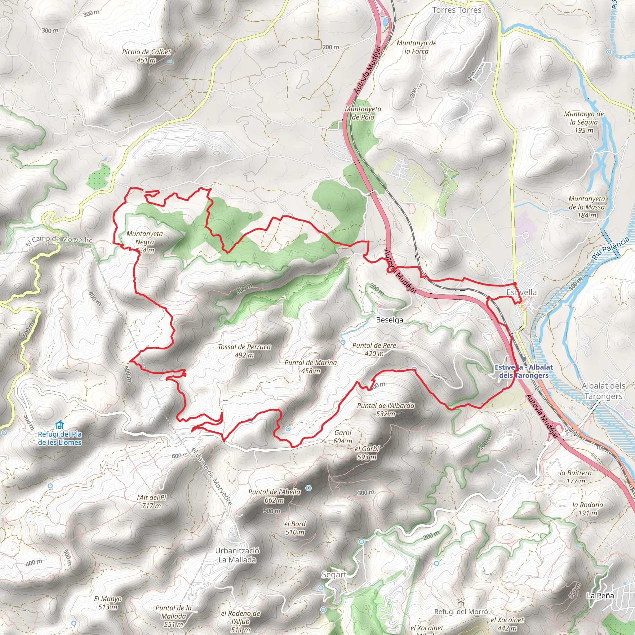 Estivella - Penya Roja PR CV 369 mobile static map