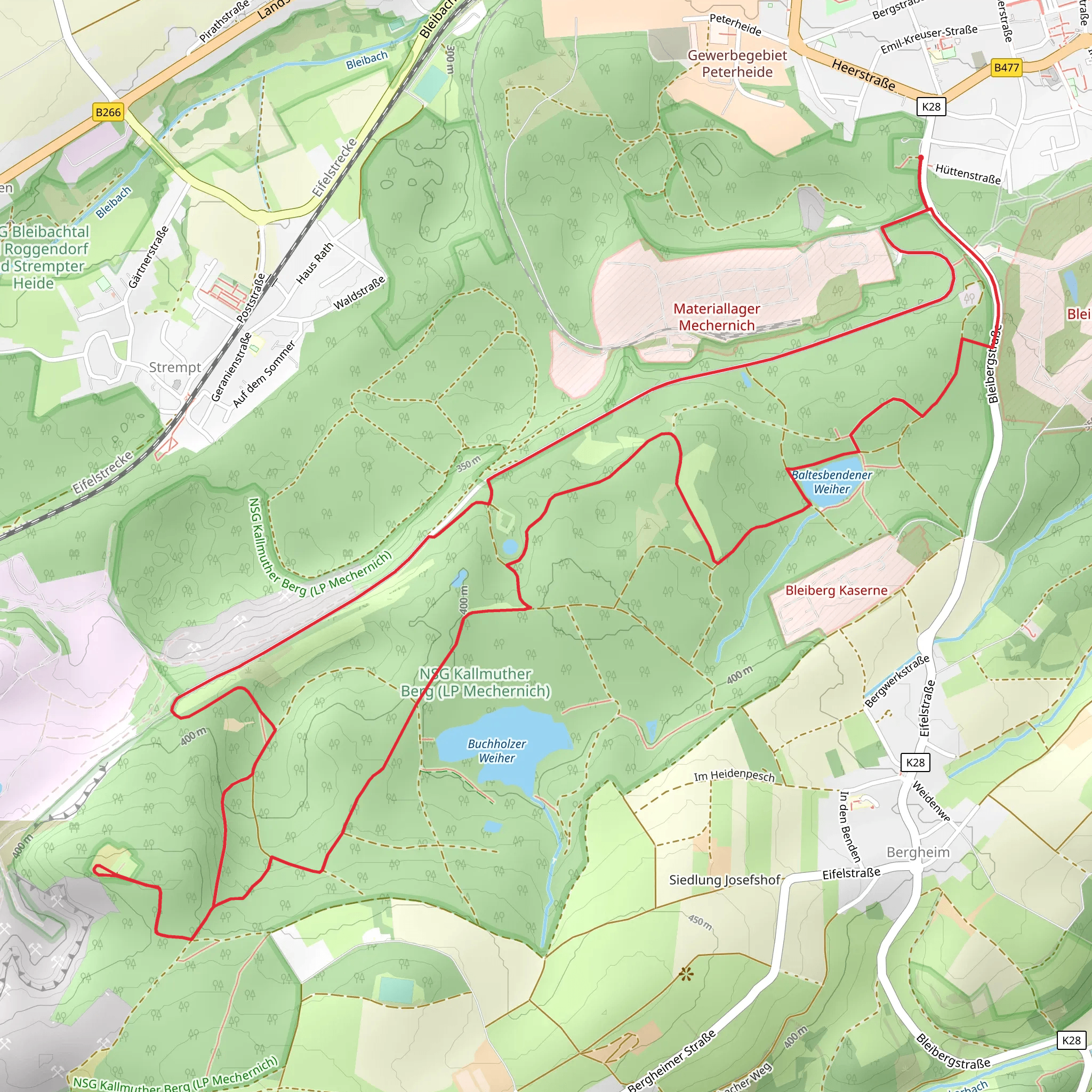 Baltesbendener - Buchholzer Weiher, Bleiberg and Malakow Turm Loop mobile static map