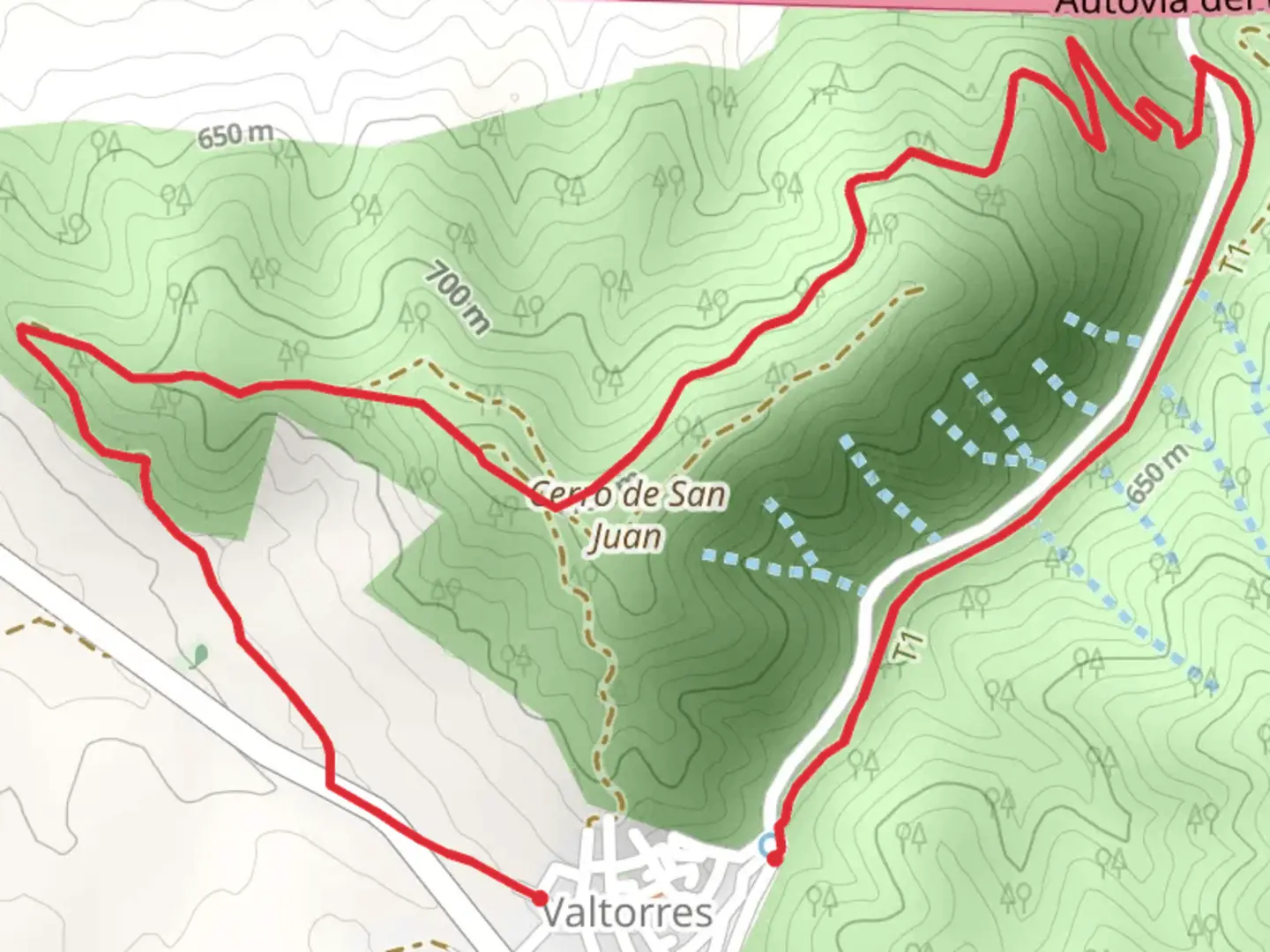 An image depicting the trail Route of the Hermitages and the Fountains of Munébrega and its surrounding area.