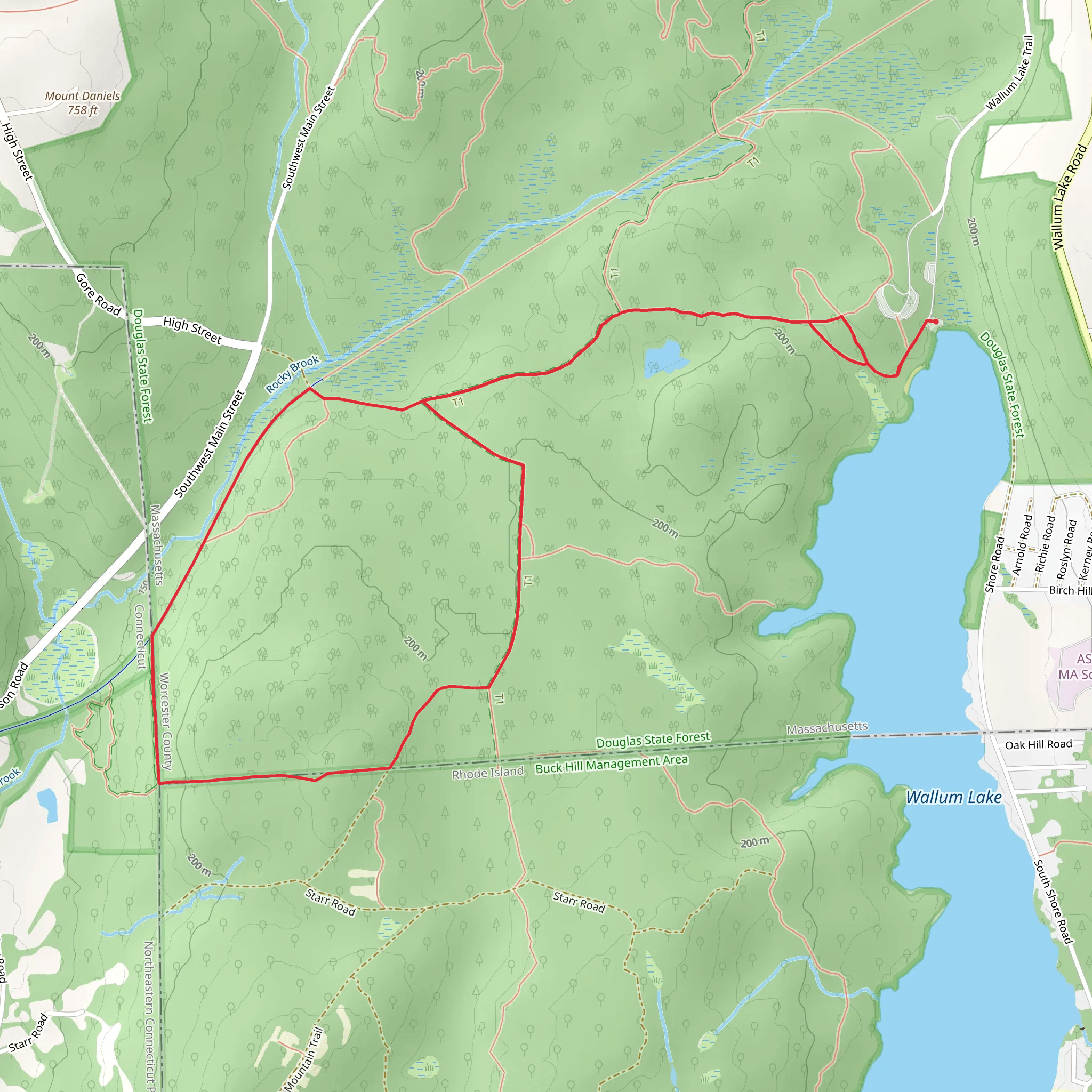 Wallum Lake West Loop mobile static map