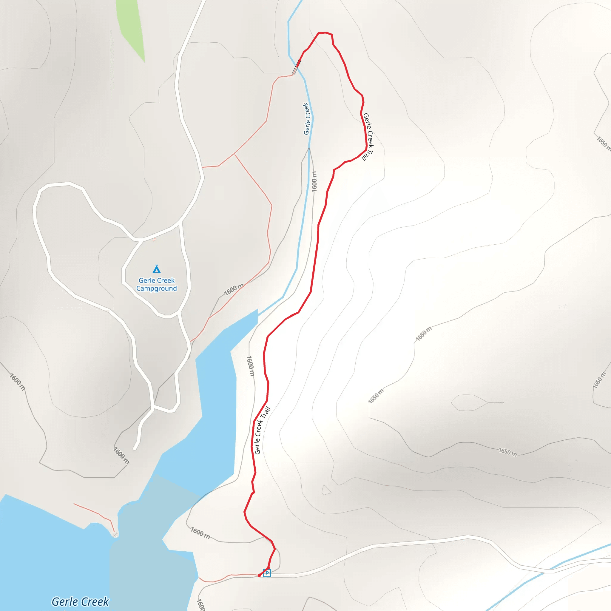 Gerle Creek Trail mobile static map