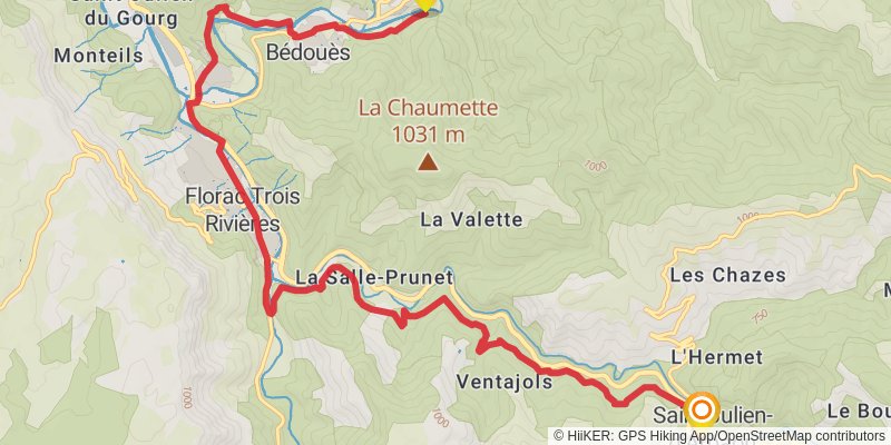 GR70 - Stevenson Trail stage 12 Map