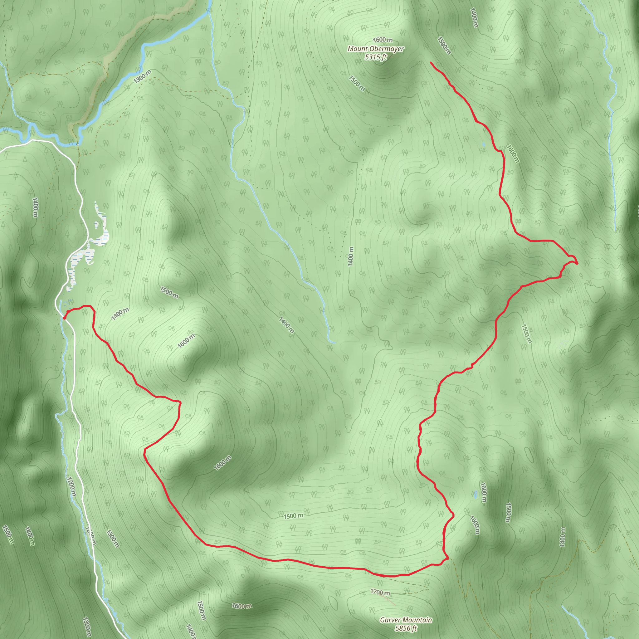Mount Obermayer via PCT mobile static map