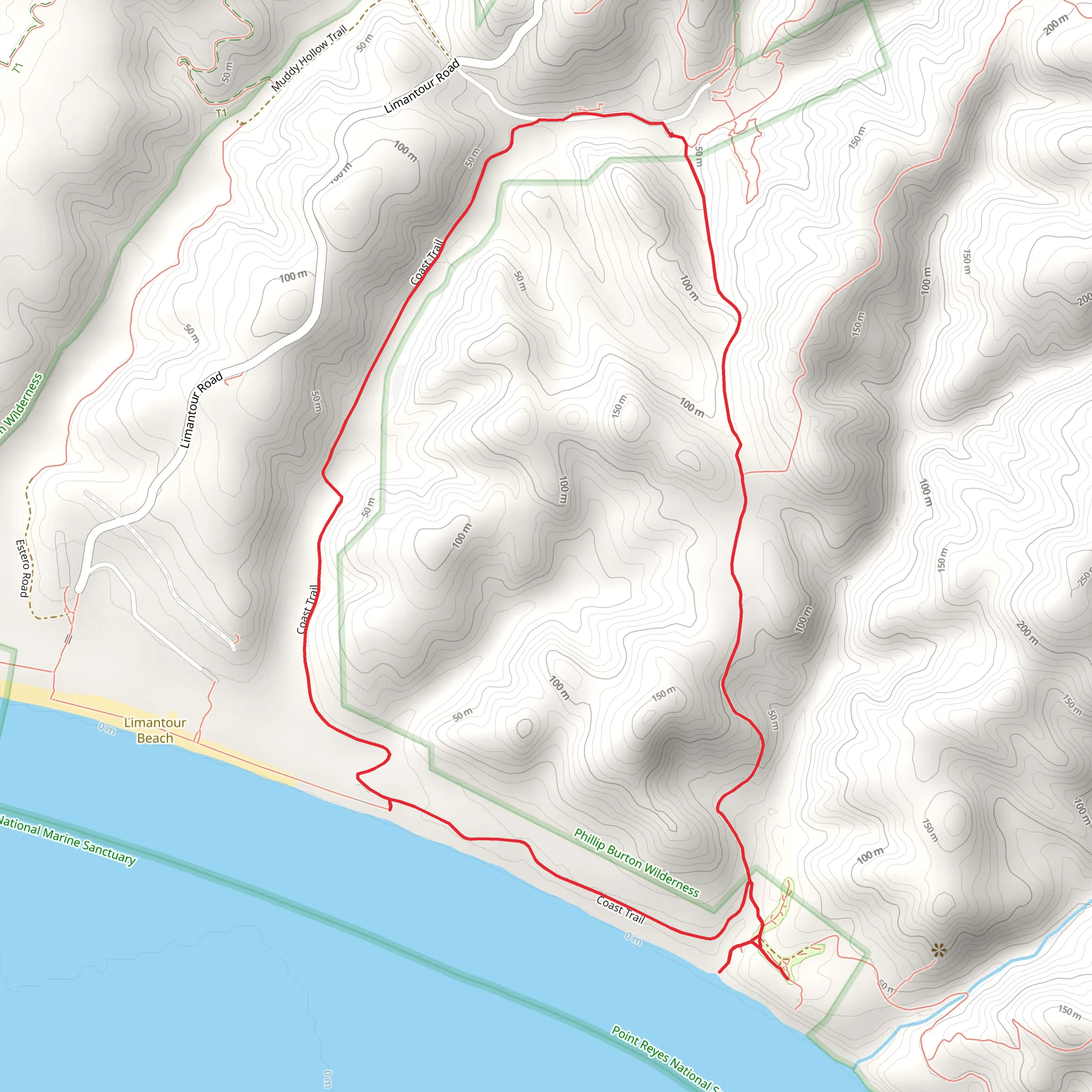 Fire Lane and Coast Loop Trail mobile static map