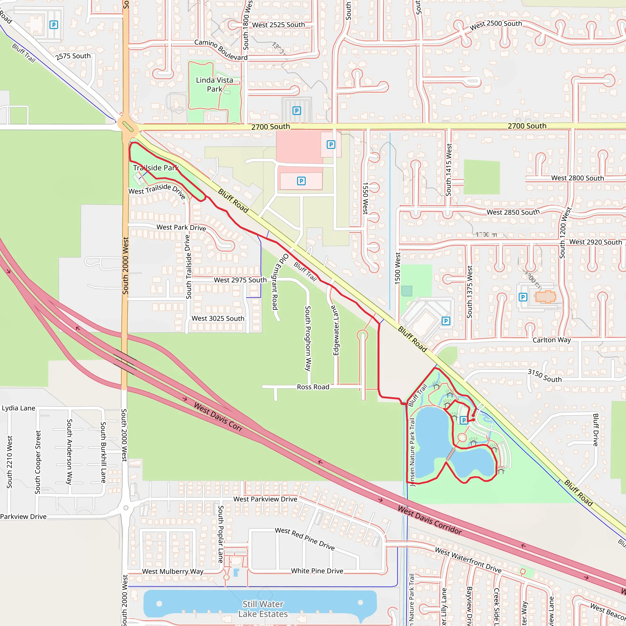 Jensen Nature Park Trail and Bluff Trail mobile static map