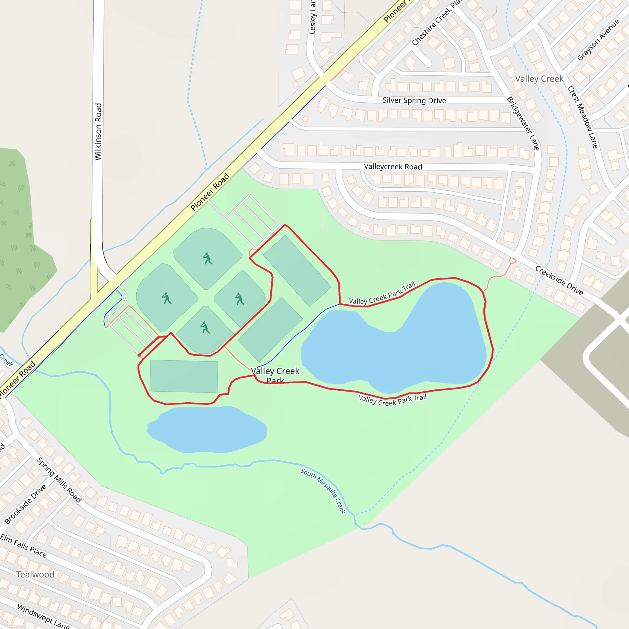 Valley Creek Park Loop - Long mobile static map