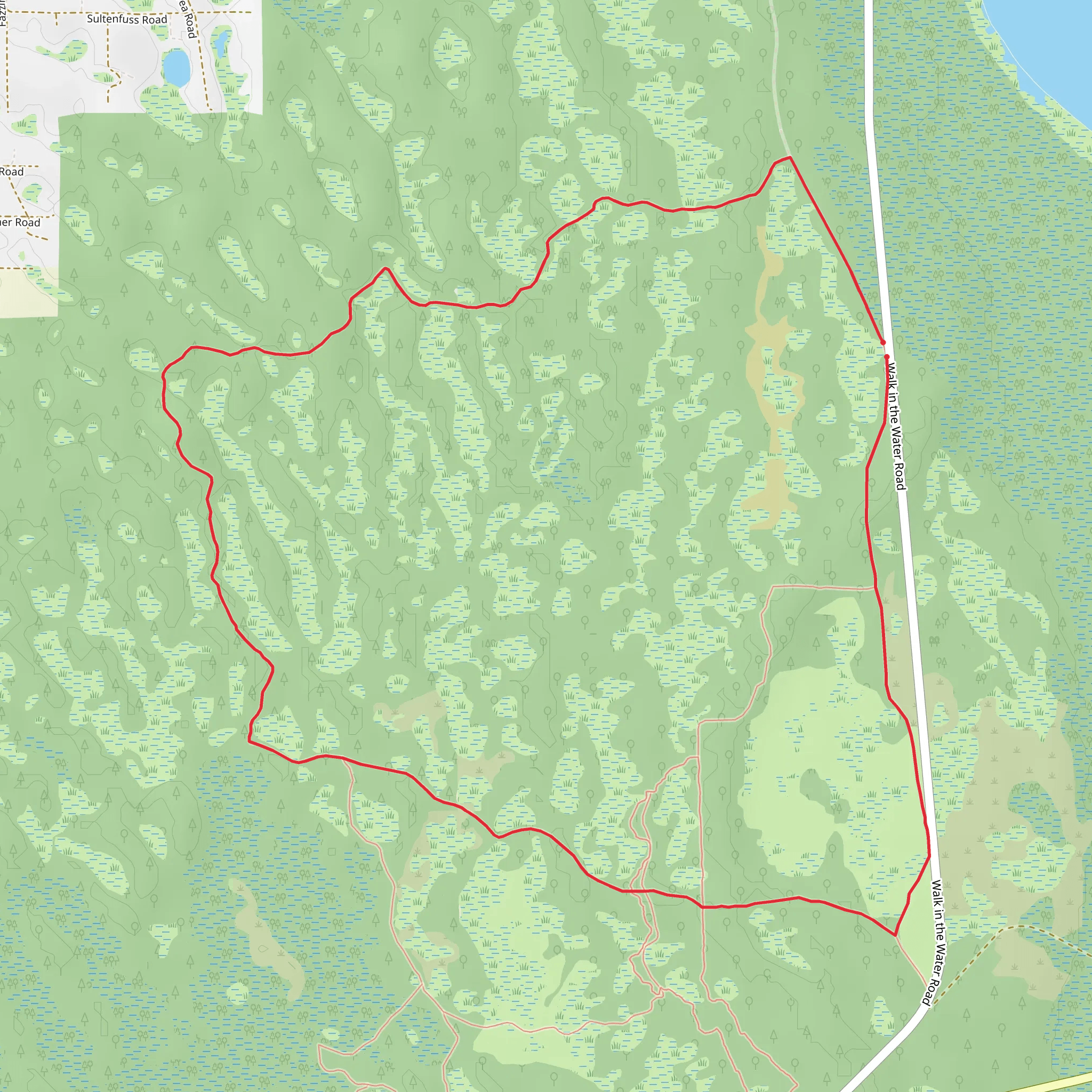 Blue Loop Trail - Walk in the Water Road mobile static map