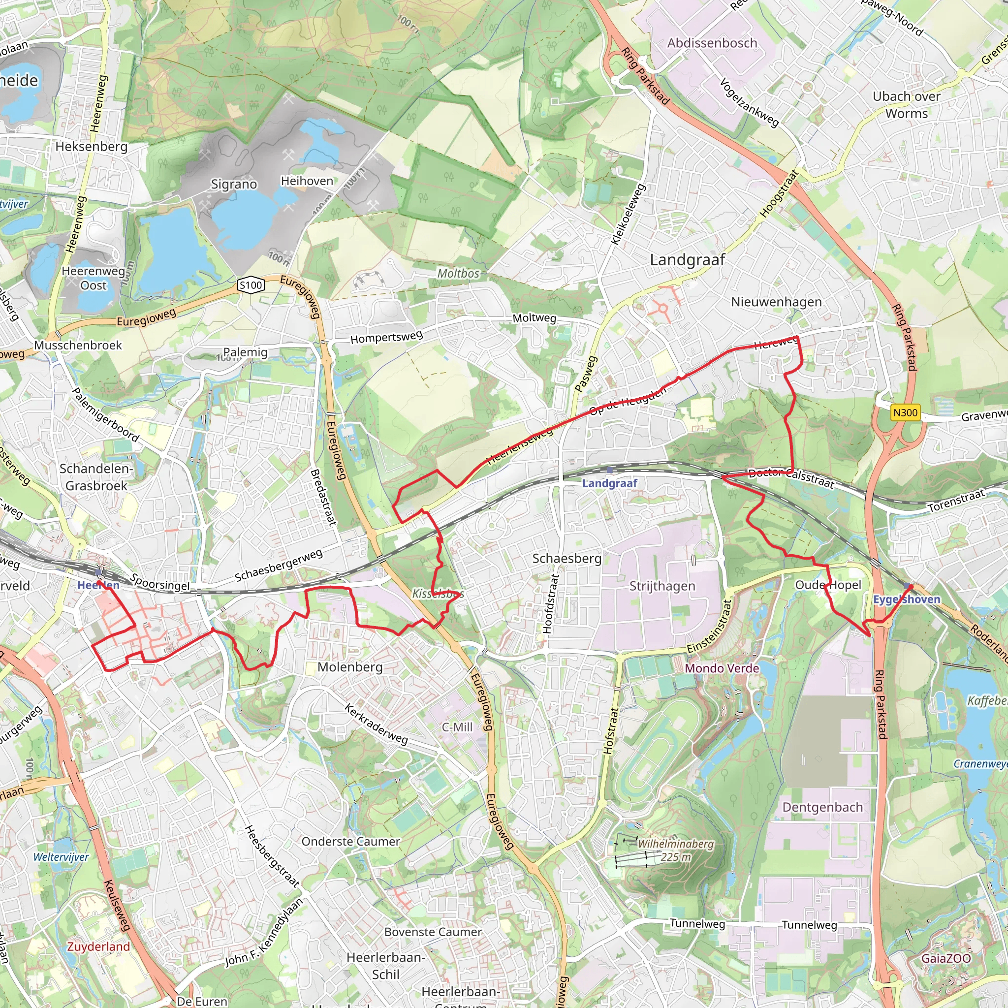 Heerlen to Eygelshoven via Schaesberg mobile static map