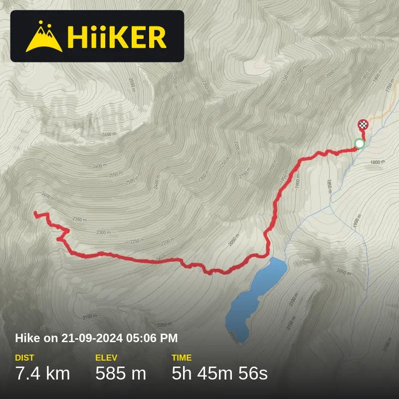 A map preview of the recording Hike on 21-09-2024 05:06 PM.