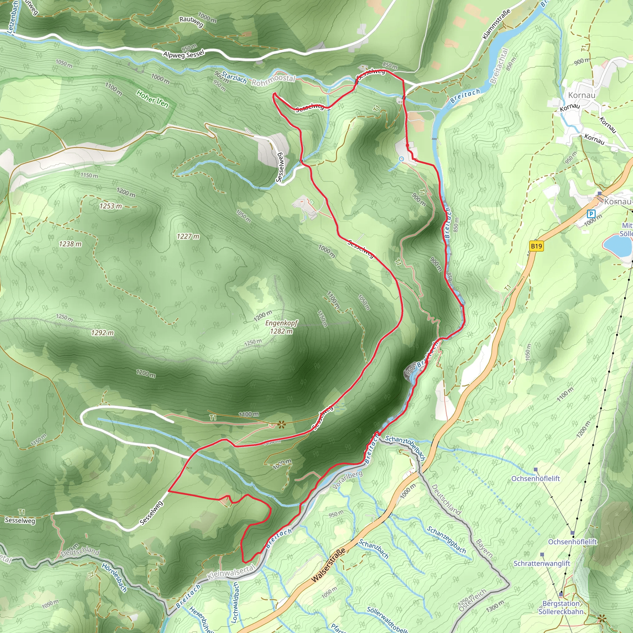 Zwingsteg, Breitachklamm and Hochstatt Loop mobile static map