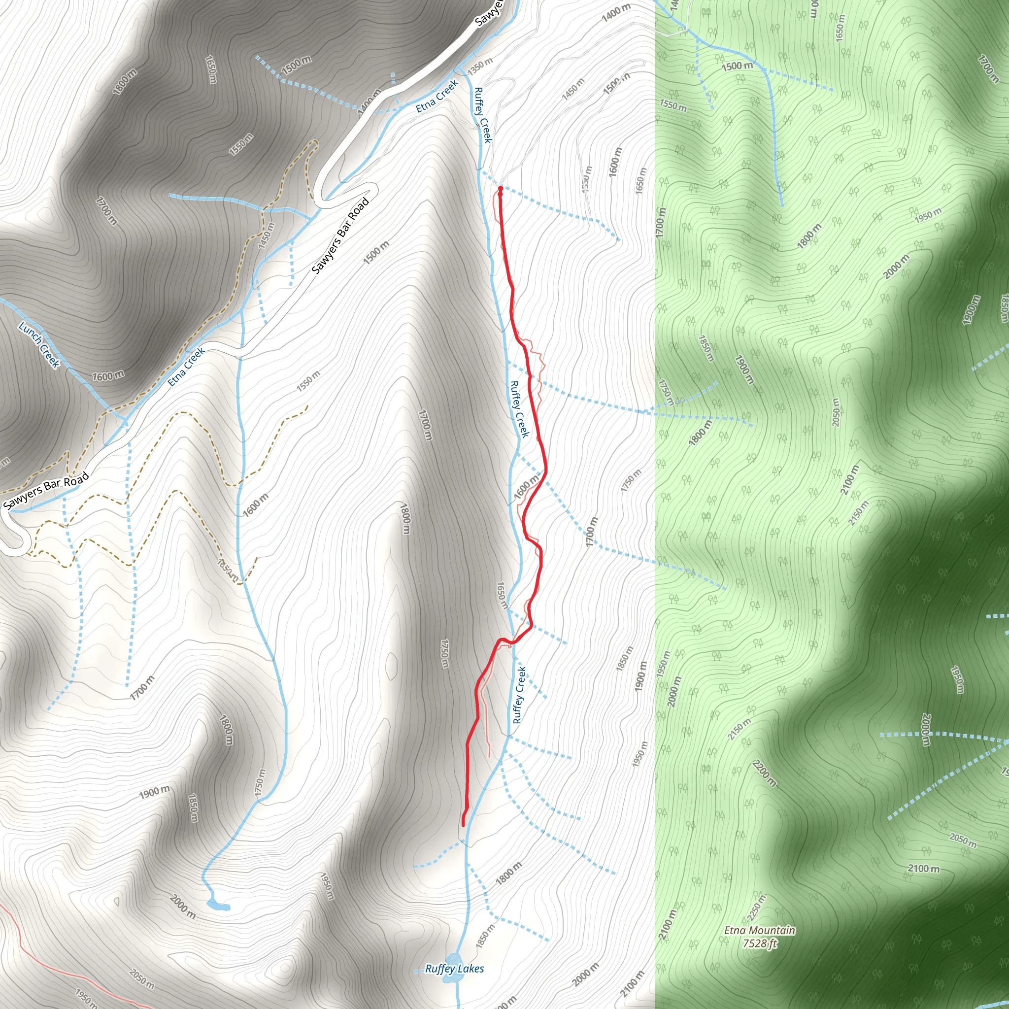 Ruffey Creek Trail mobile static map