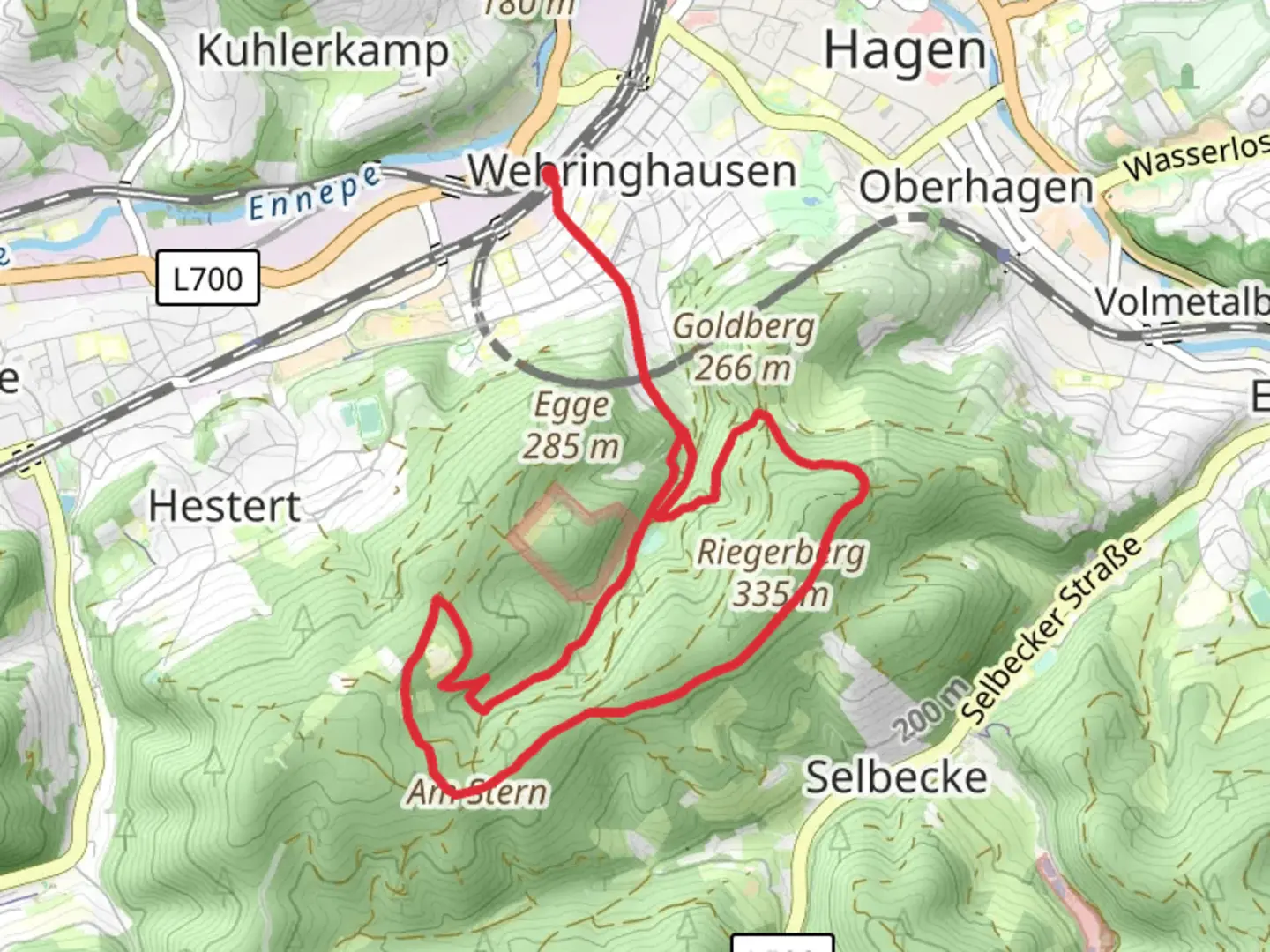 An image depicting the trail Prenzelweg and Eilper Hangstieg Loop and its surrounding area.