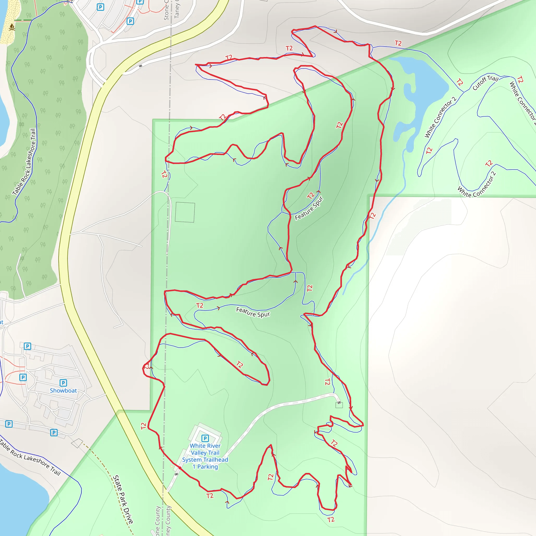 White River Valley Trail System - Red Loop mobile static map