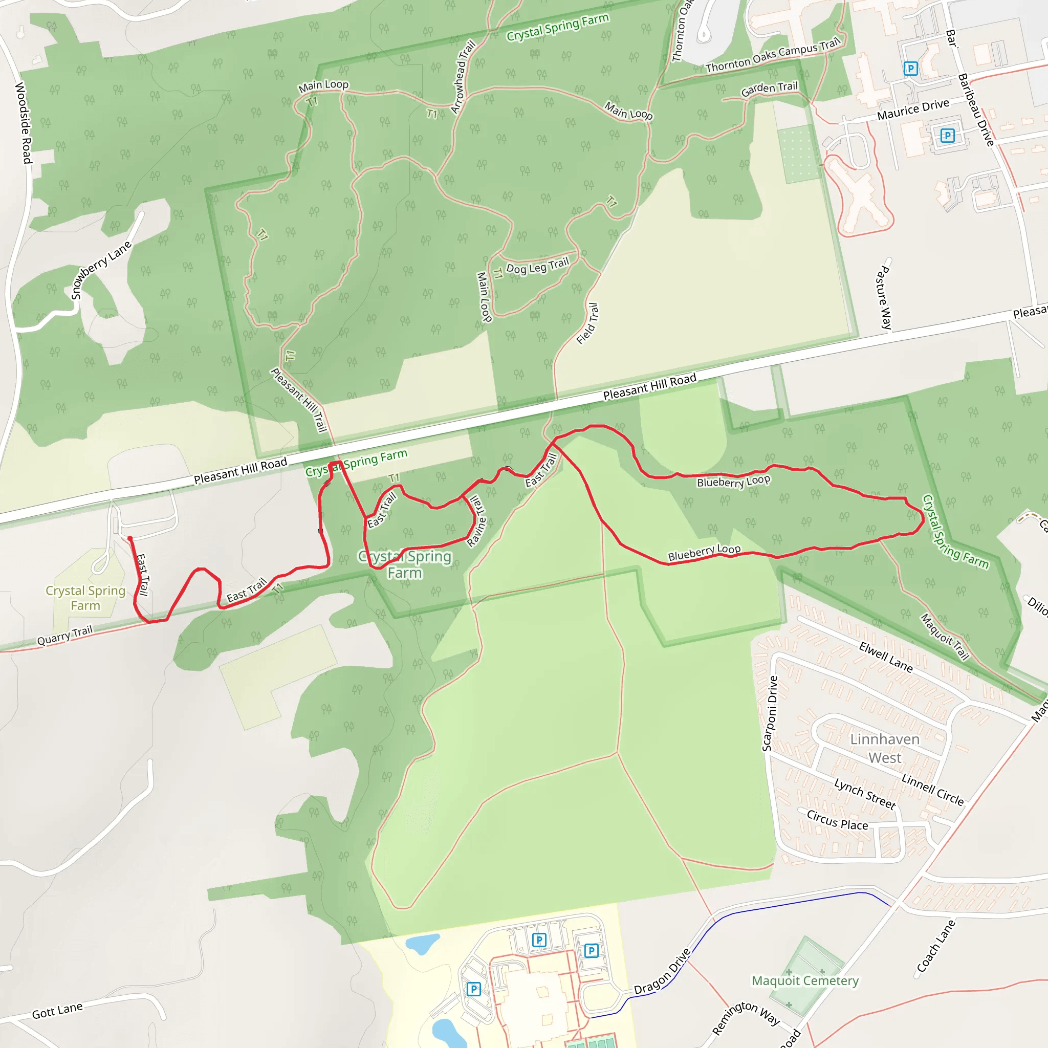 East Trail - Pleasant Hill Road mobile static map