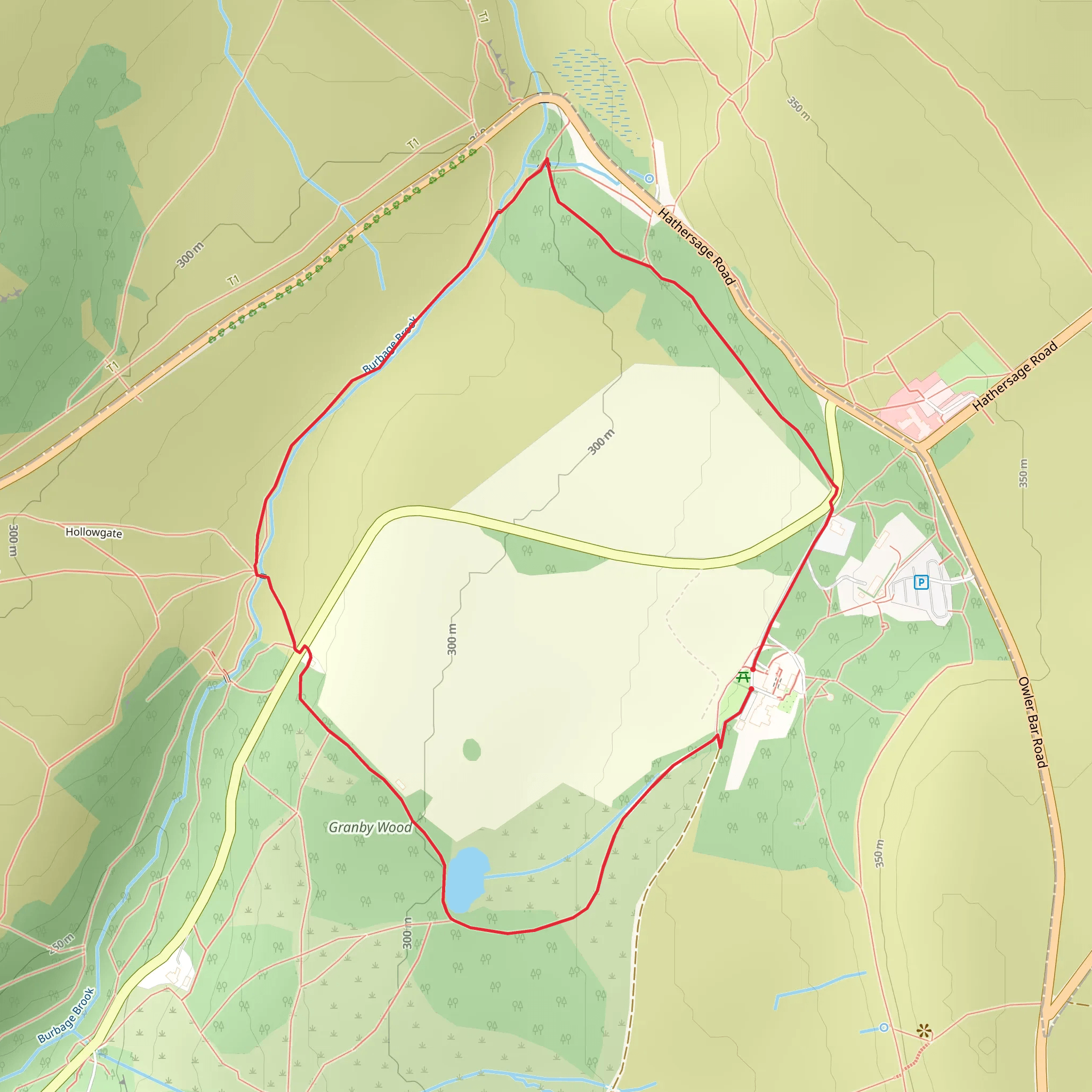 Longshaw Estate Winter Walk mobile static map