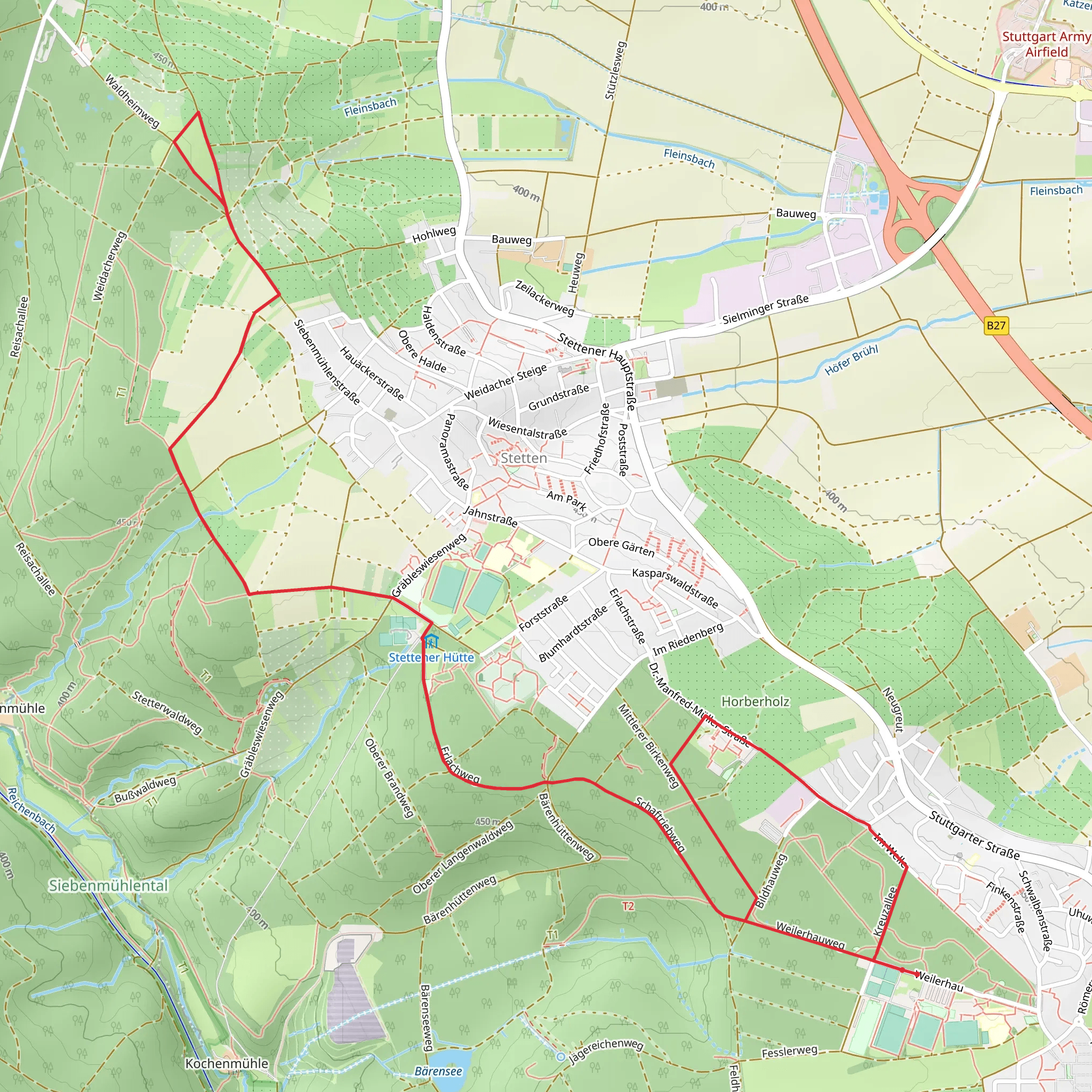 Waldheim Weg Walk mobile static map