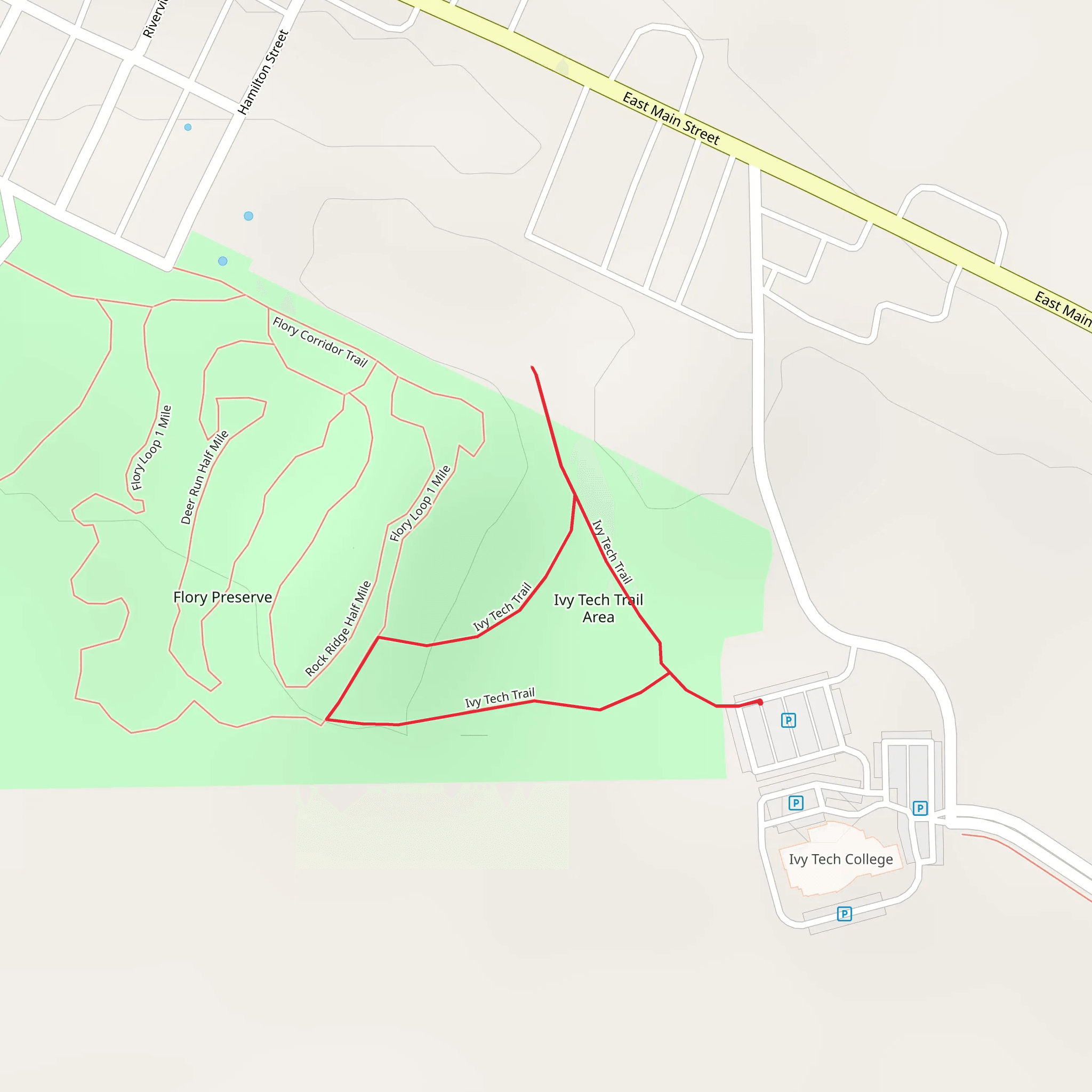 Ivy Tech Trail Area Loop mobile static map