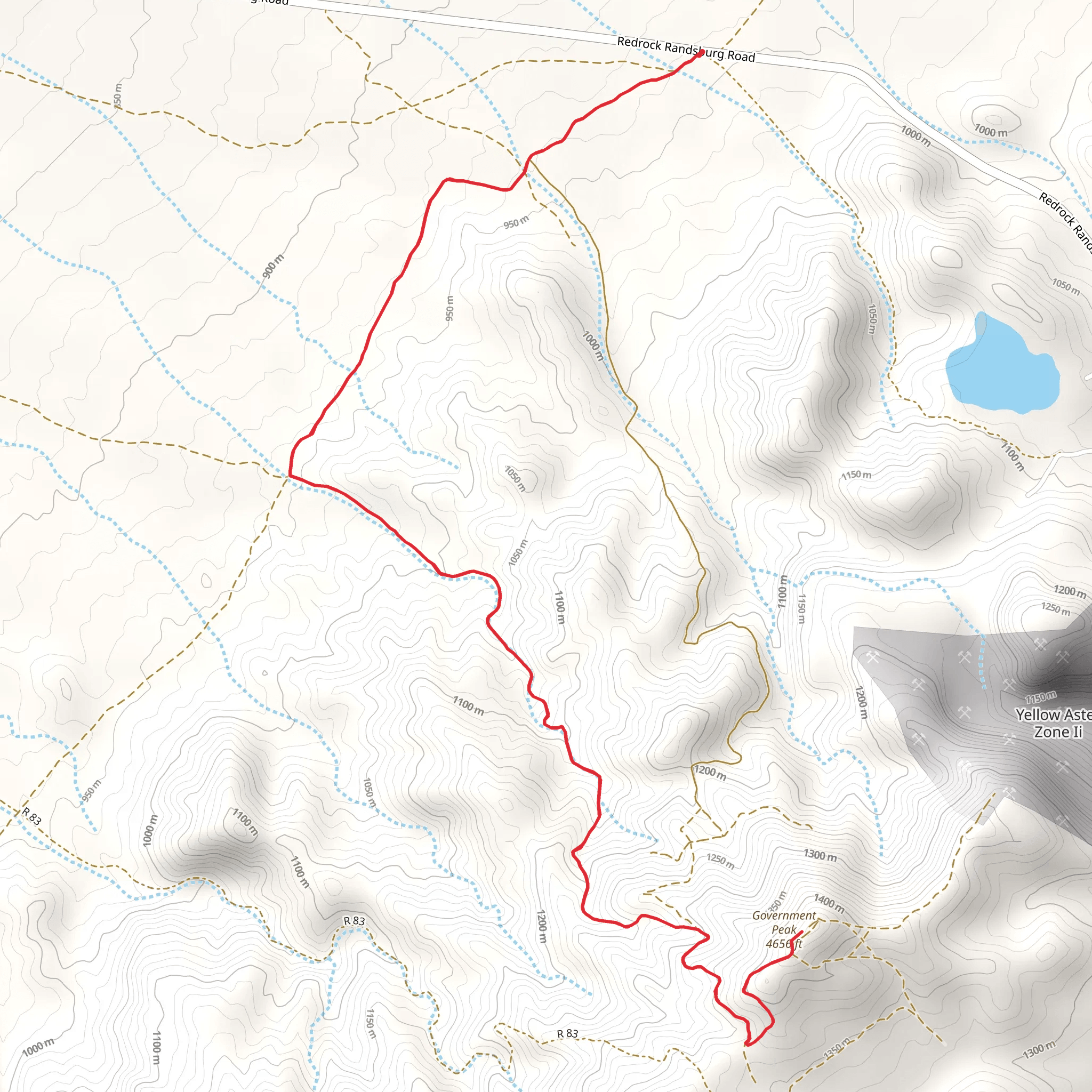 Government Peak from Redrock Randsburg Road mobile static map