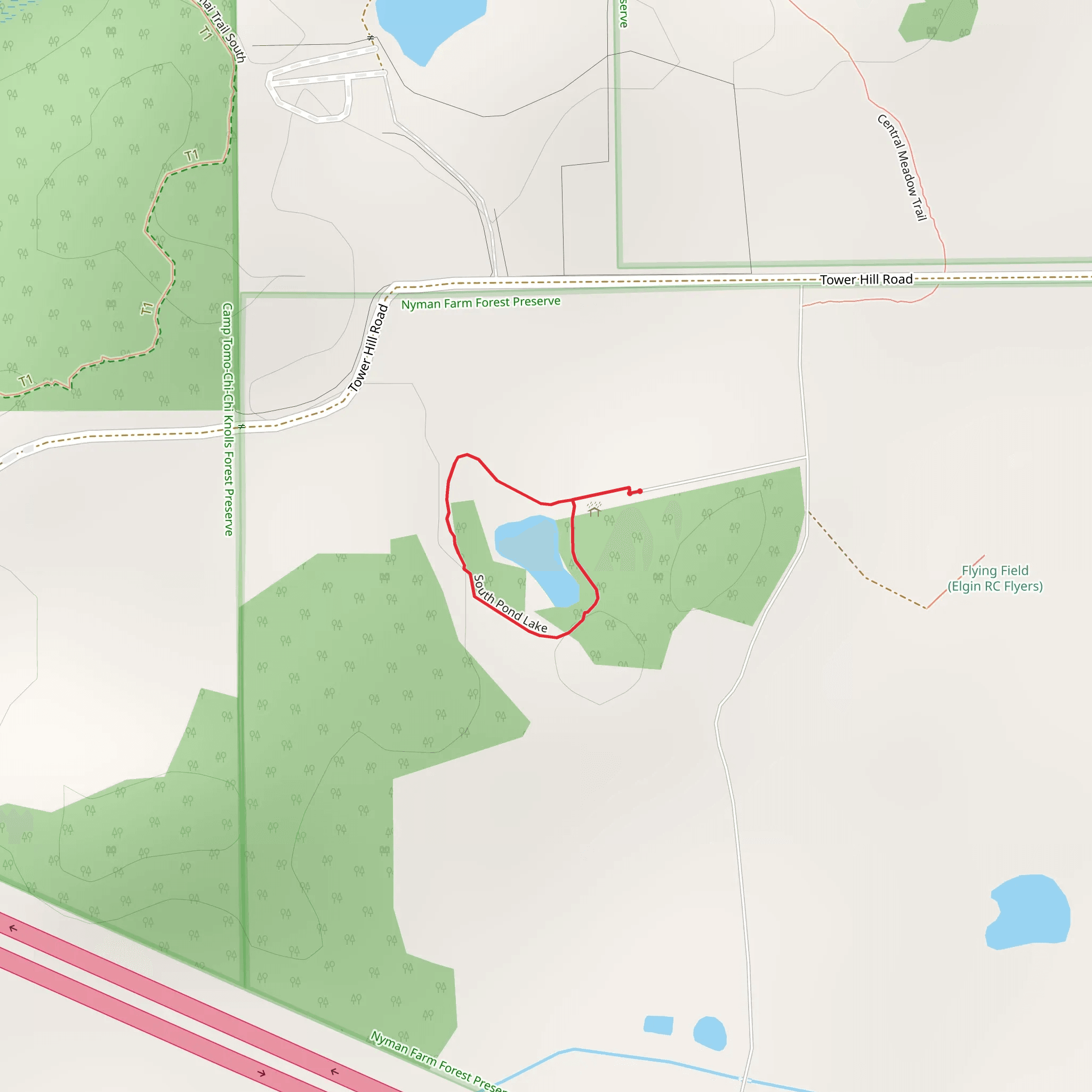 South Pond Lake Loop mobile static map