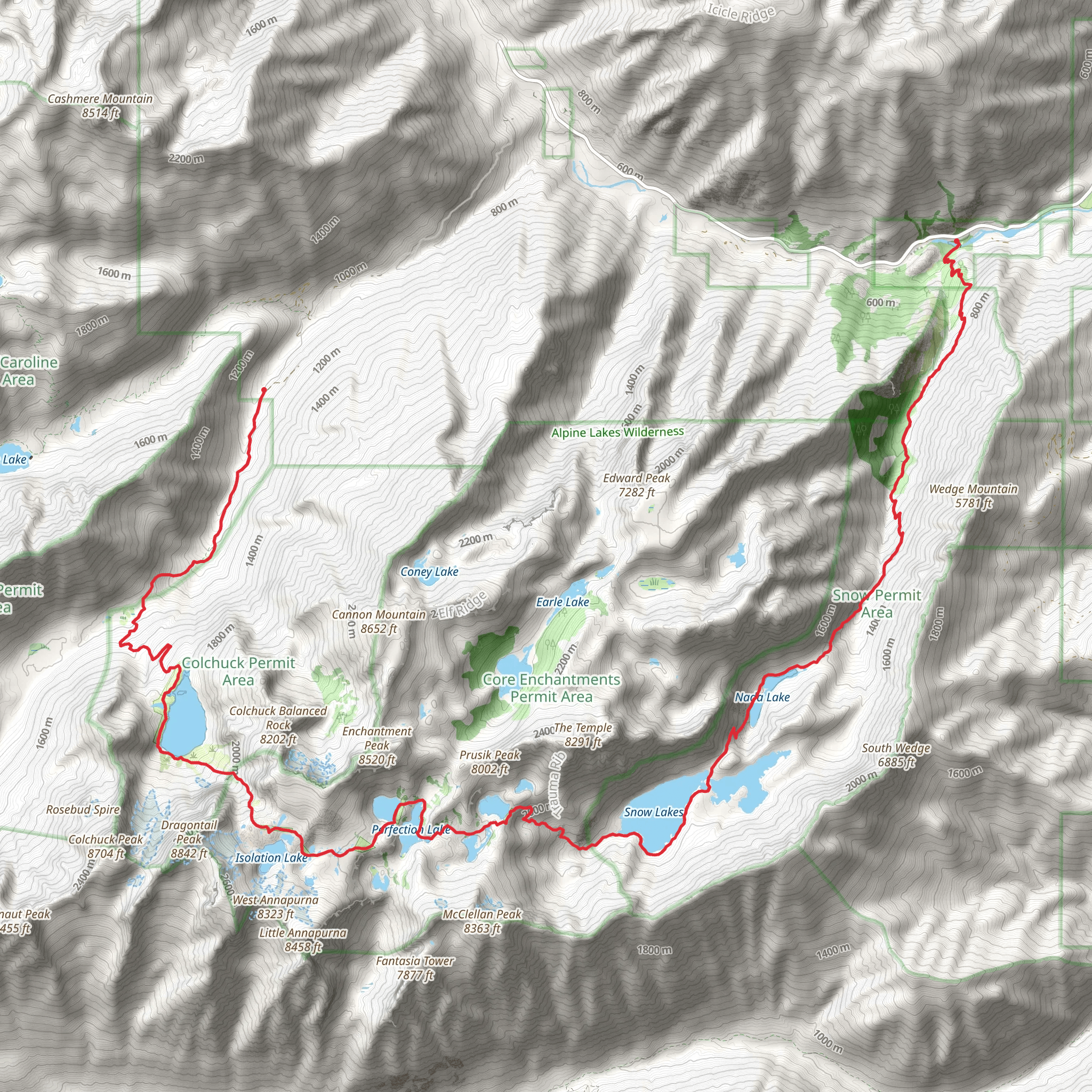The Enchantments Trail mobile static map