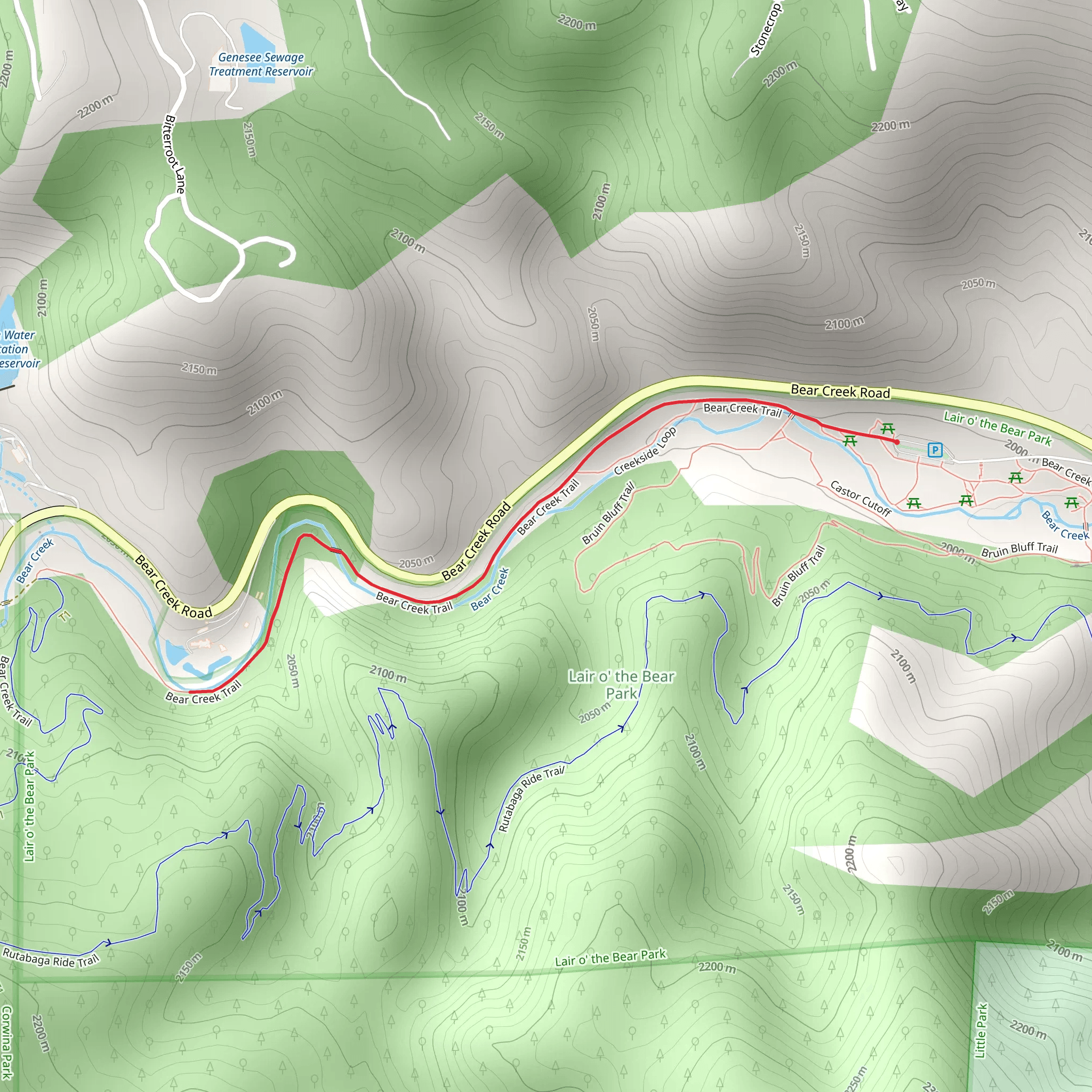 Bear Creek Trail mobile static map
