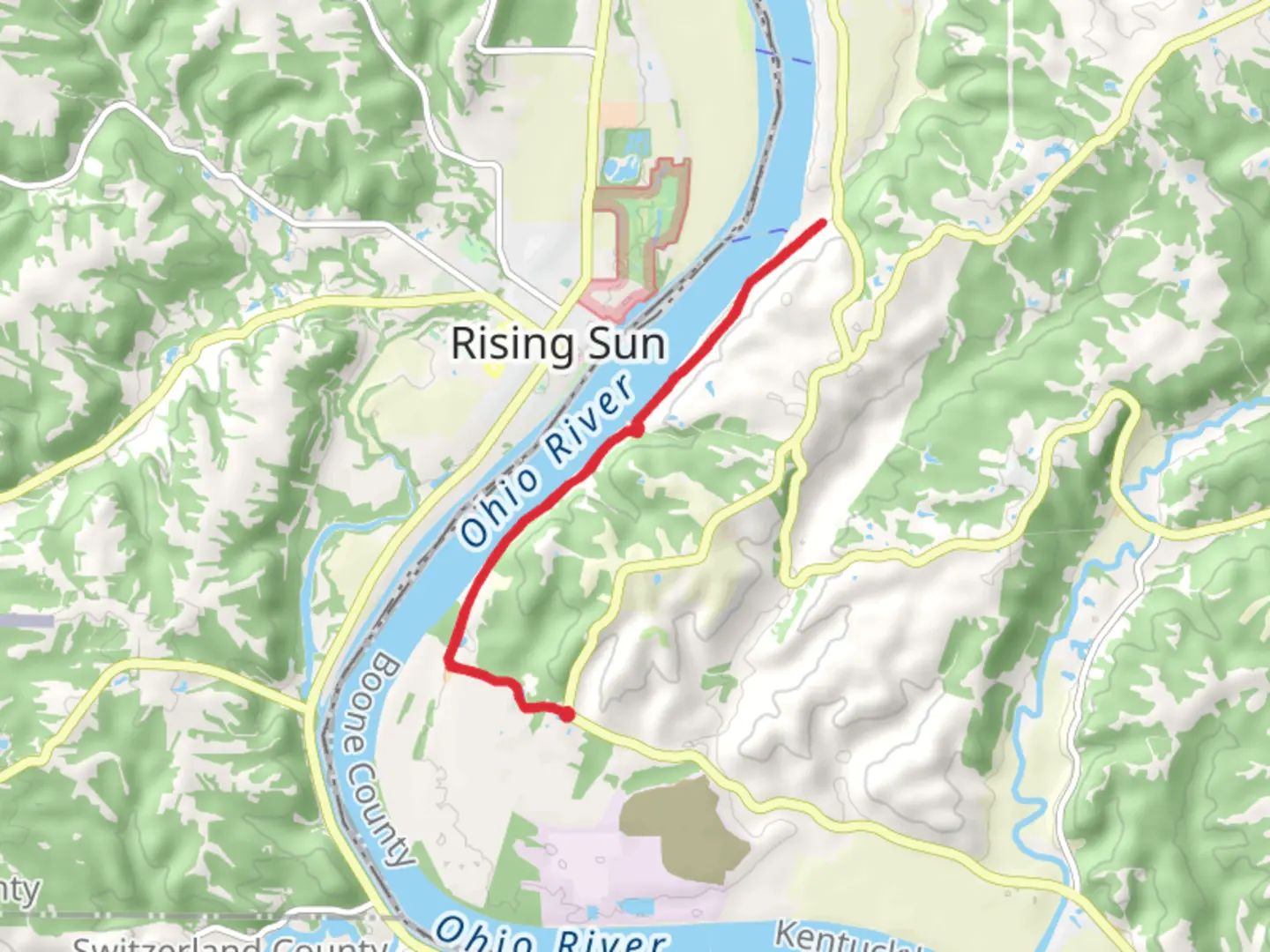 An image depicting the trail Ohio River - Lower River Road and its surrounding area.