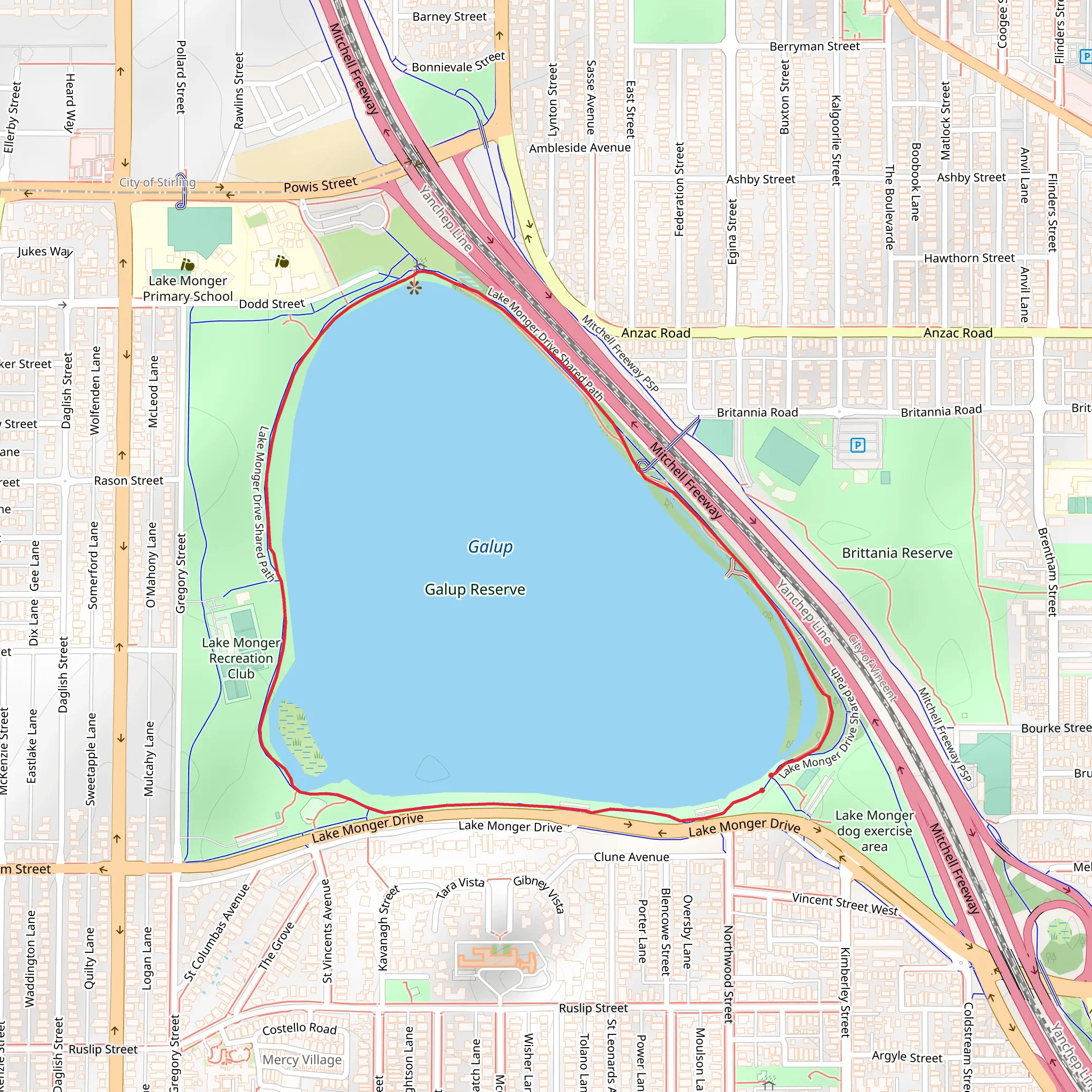 Lake Monger Walk mobile static map