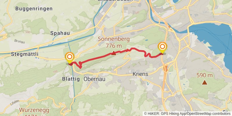 Camino Lucerne-Geneva alt 1 Map