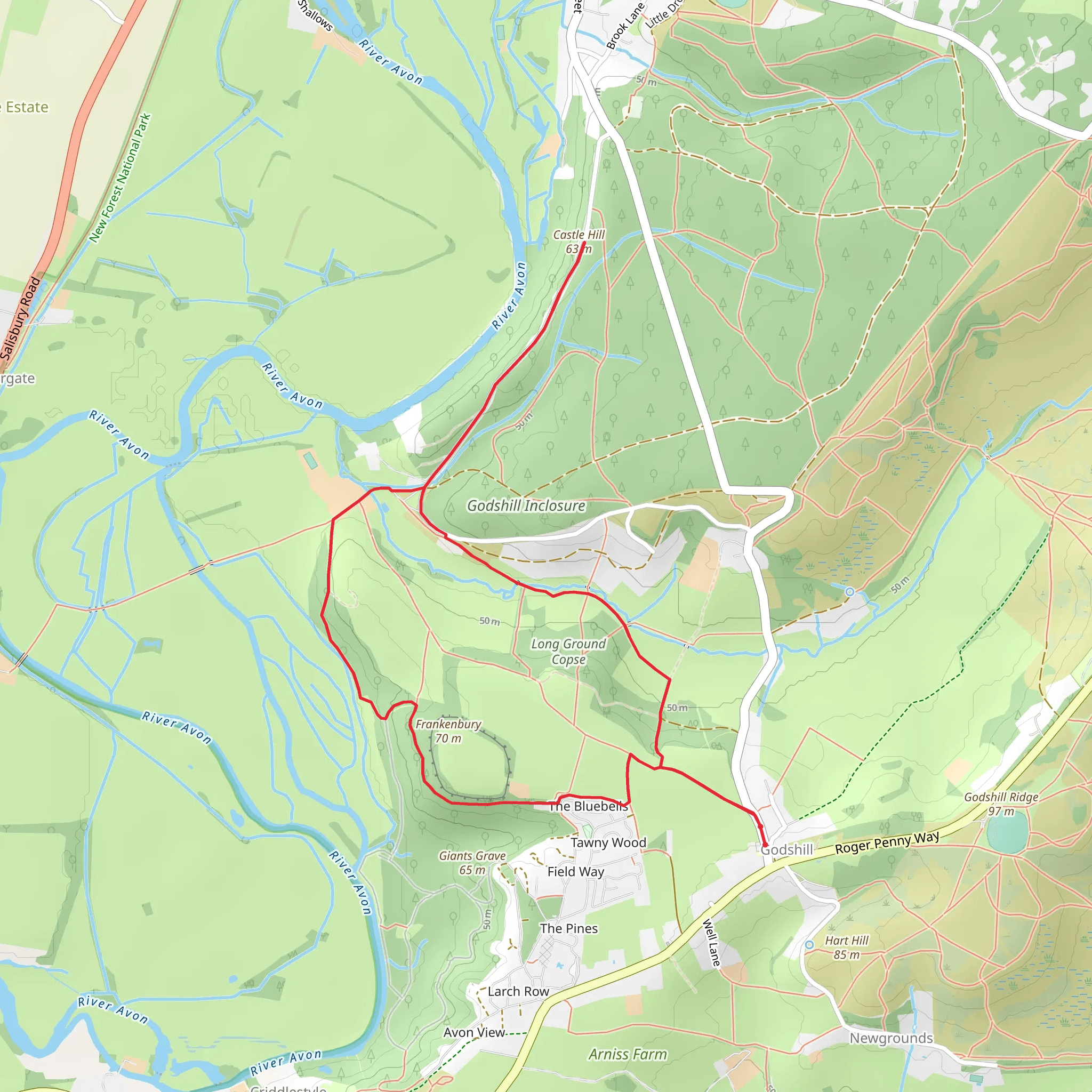 Godshill and Castle Hill mobile static map