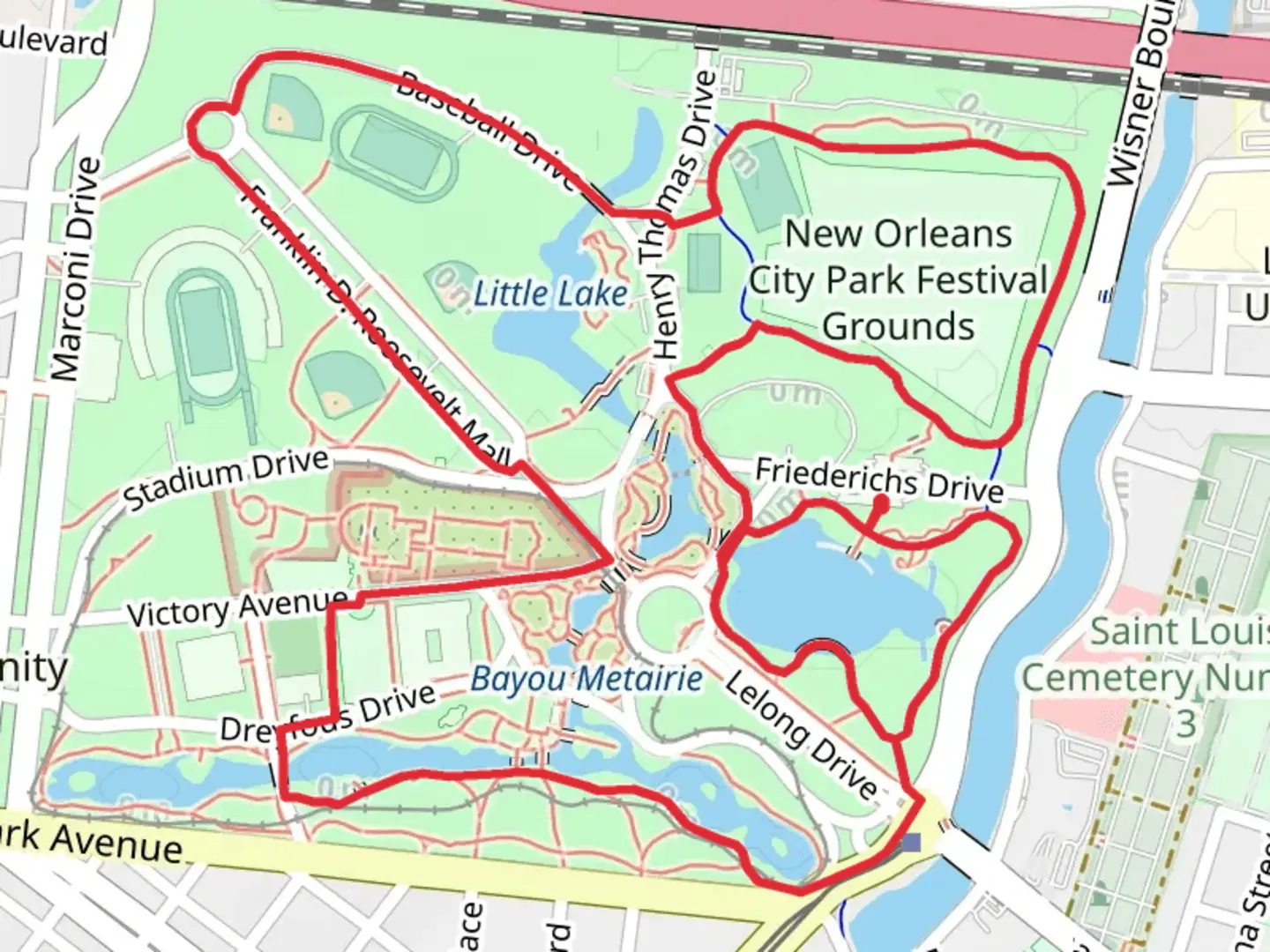 An image depicting the trail Big Lake and Festive Grounds Loop Path and its surrounding area.