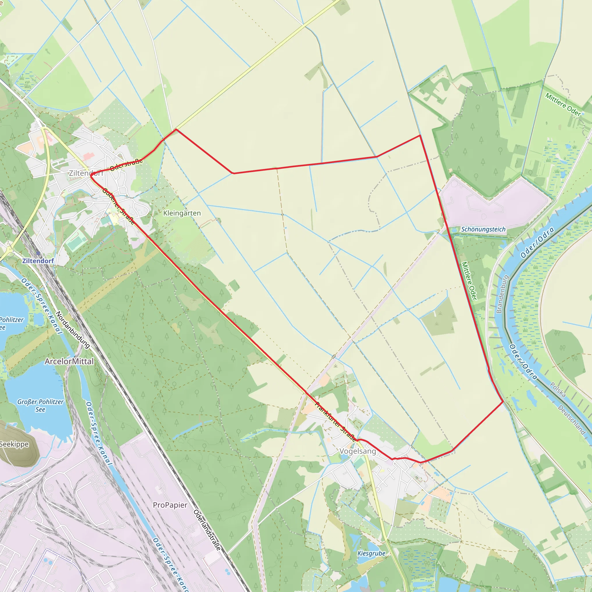 Ziltendorf to Vogelsang Loop mobile static map