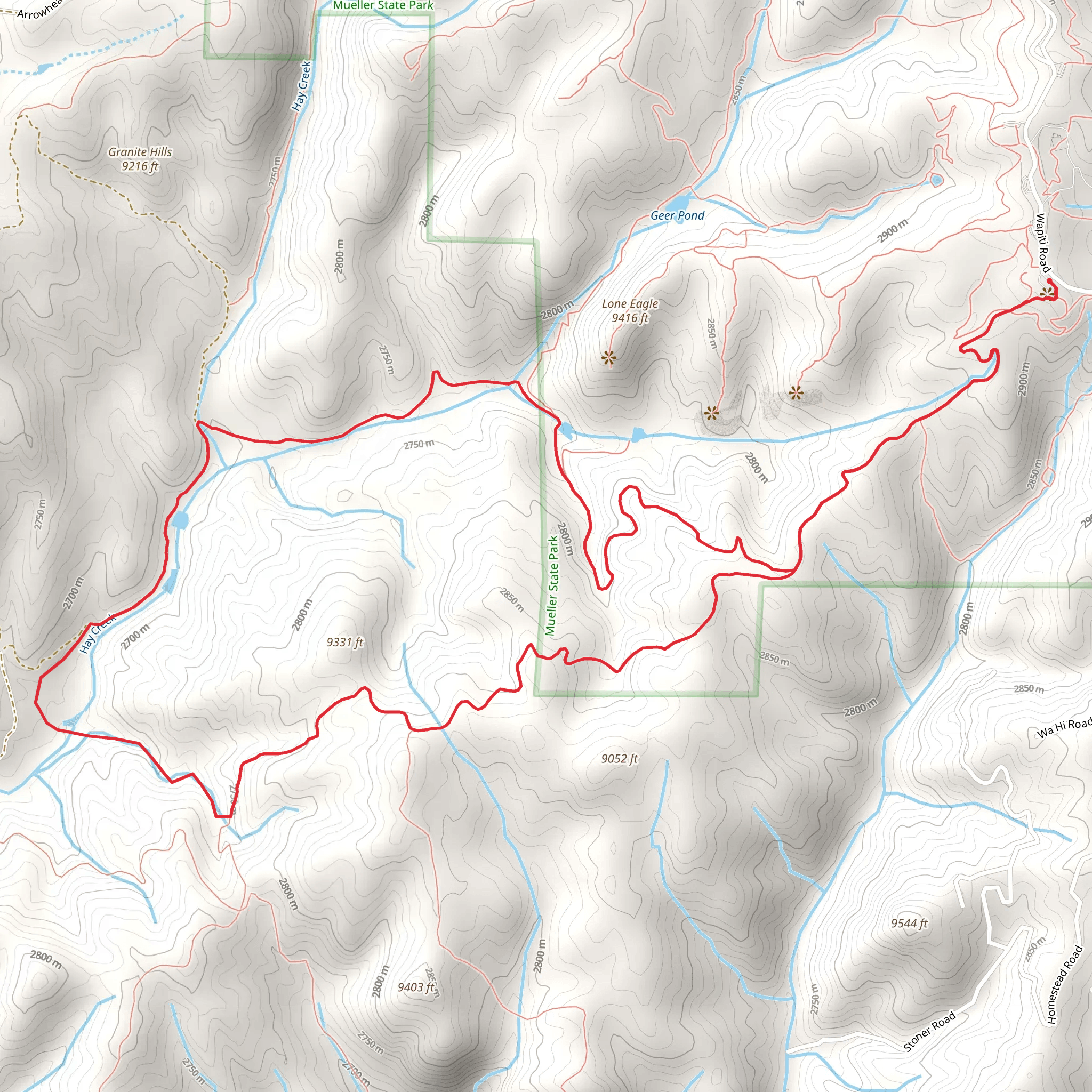 Rock Pond, Hay Creek and Four Mile Overlook Loop mobile static map