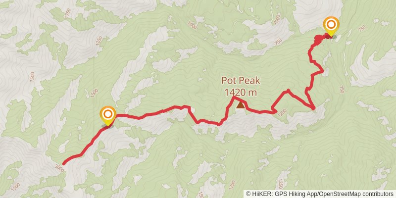 Pot Peak Trail stage 2 Map