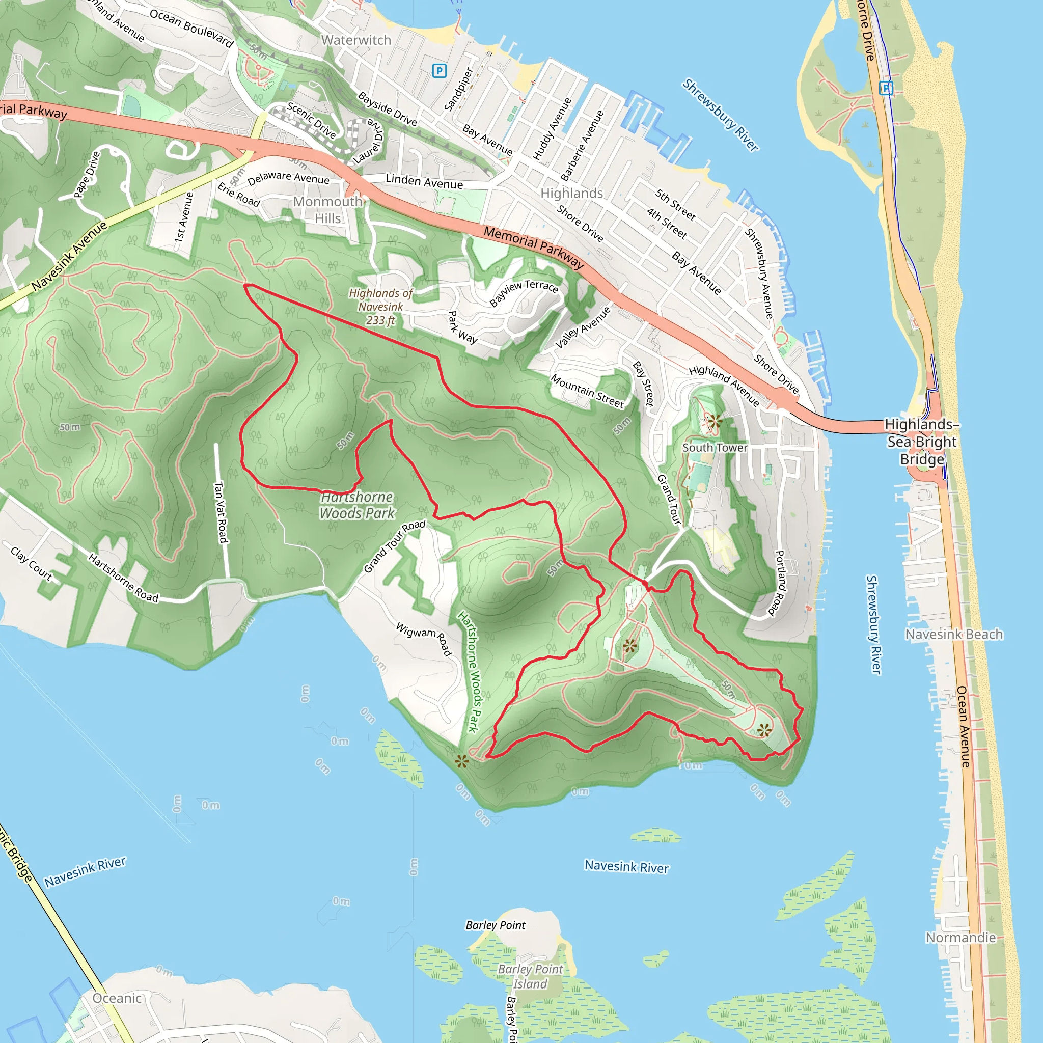 Highlands of Navesink Loop mobile static map