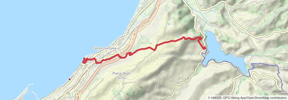 Cammino Kalabria Coast to Coast stage 4 Map