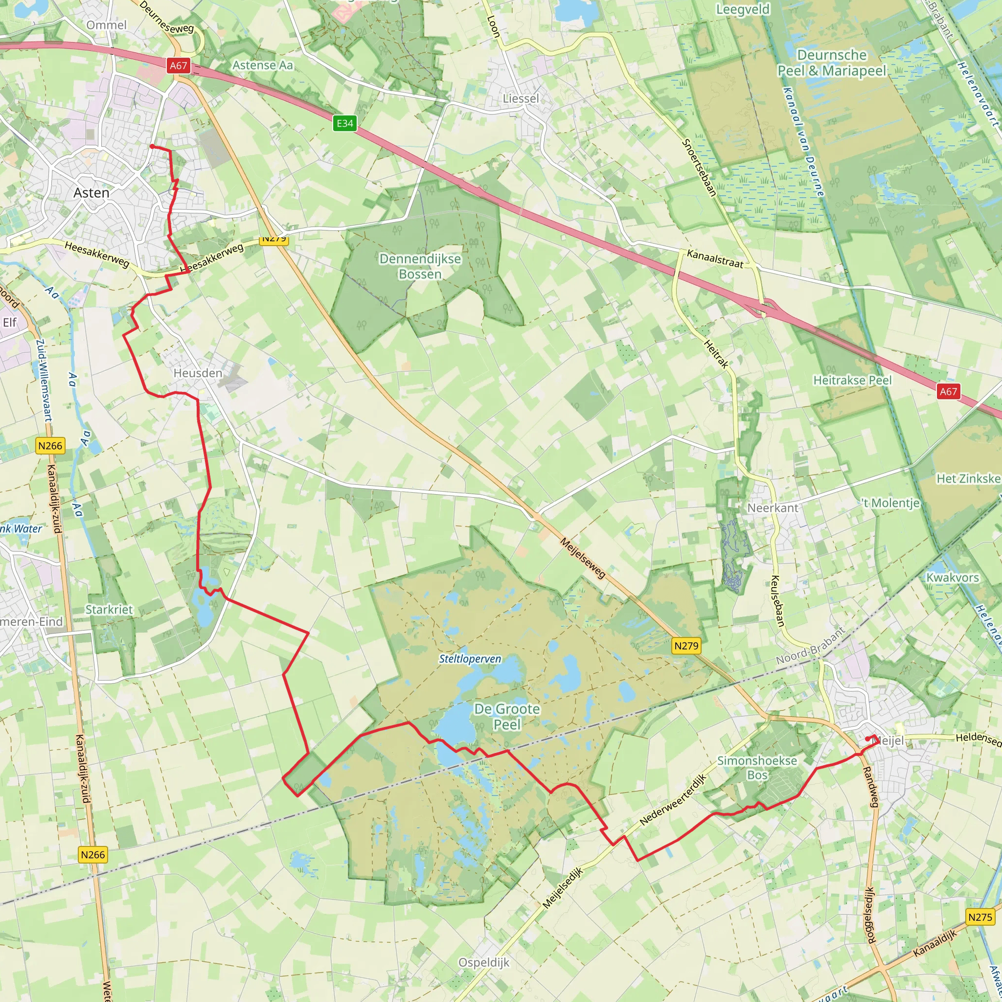 Willemsplantson to Plutostraat via Aan t Elfde and Witte Bergen mobile static map