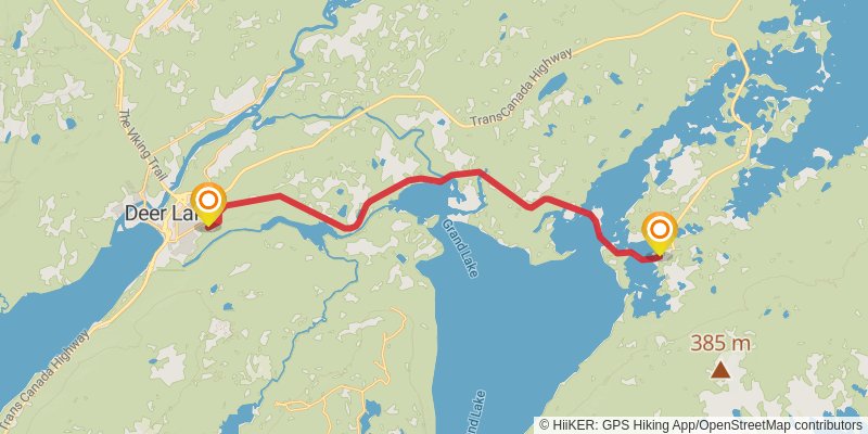 Newfoundland T'railway Trail stage 12 Map