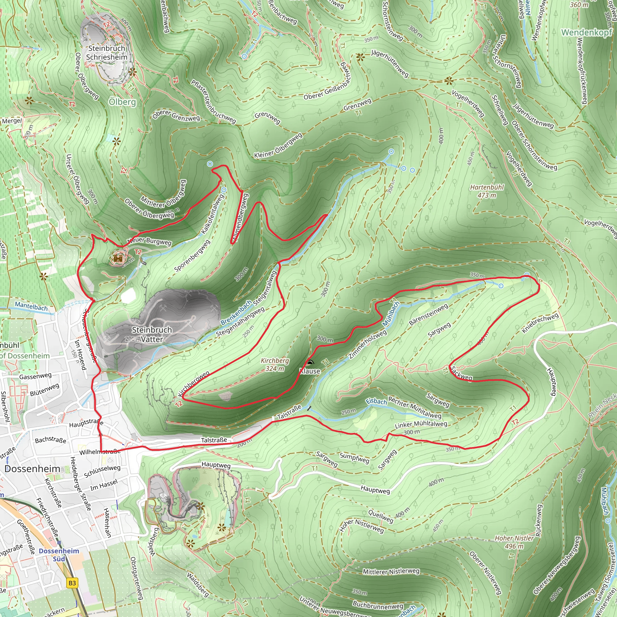 Rundwanderweg Dossenheim mobile static map