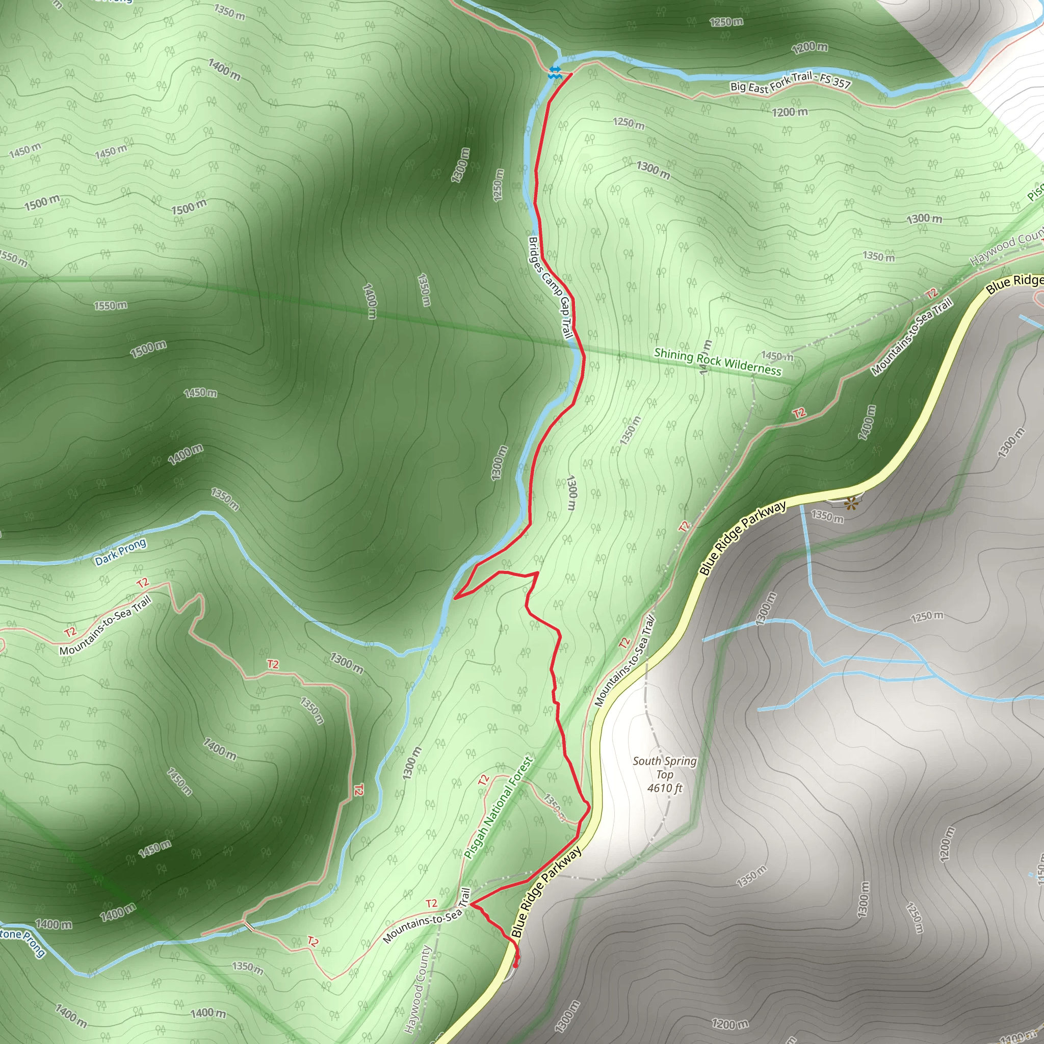 Bridges Camp Gap Trail mobile static map