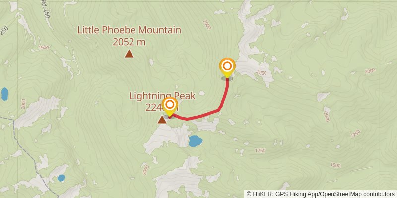 Landowner Mountain and Lightning Peak via Lightning-windfall Trail stage 2 Map