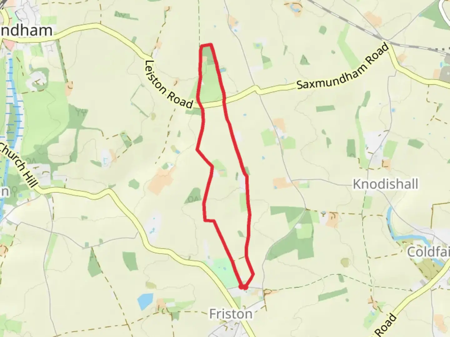 An image depicting the trail Fristonmoor and Meadow Mink Farm and its surrounding area.