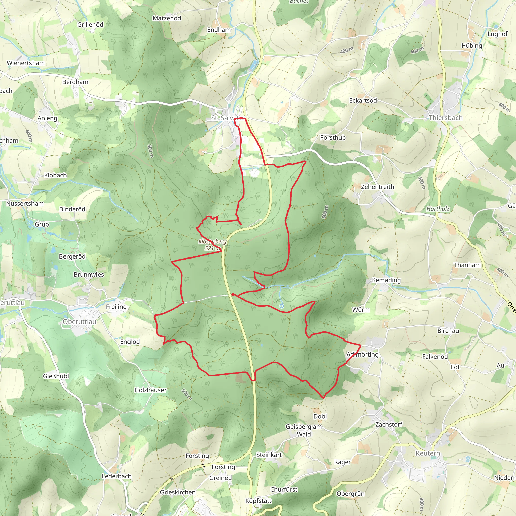 Klosterberg and Adelmoertinger Ebene Loop mobile static map