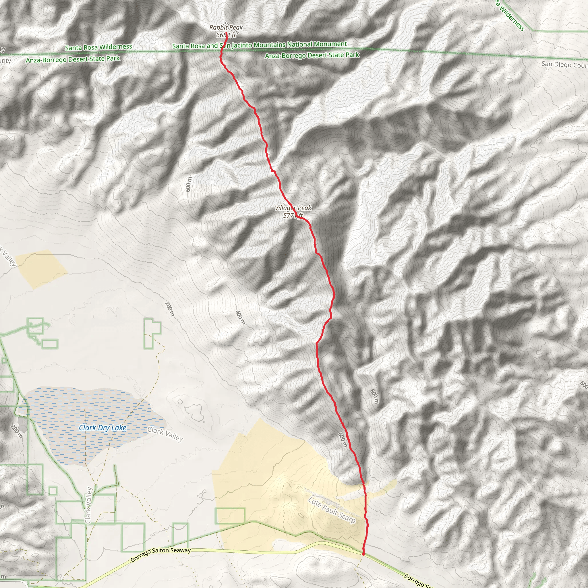 Rabbit Peak via Villager Peak Trail mobile static map